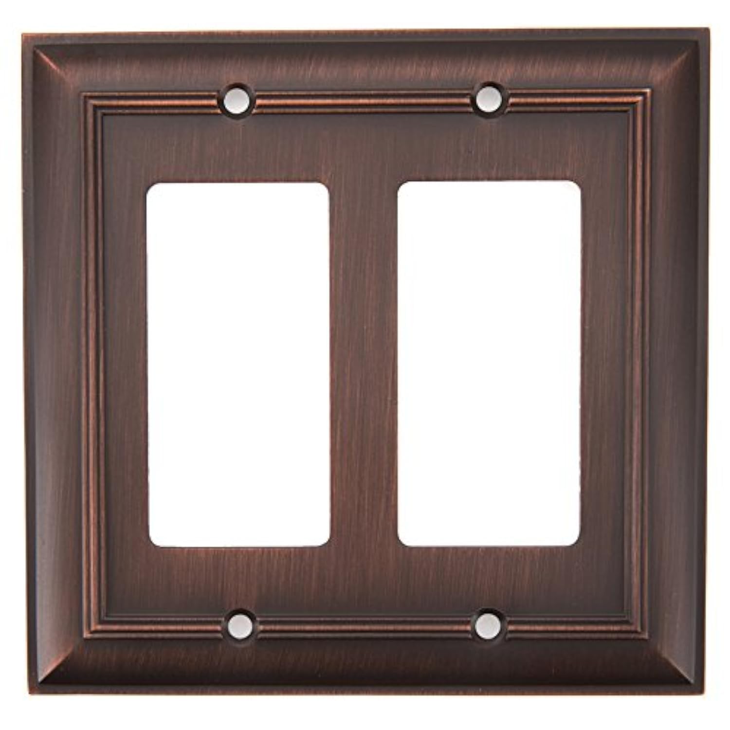 (Similar to stock photo)allen + roth Cosgrove 2-gang Double Decorator Outlet or Switch Wall Plate Oil Rubbed Bronze Z1768RR-EORB-N