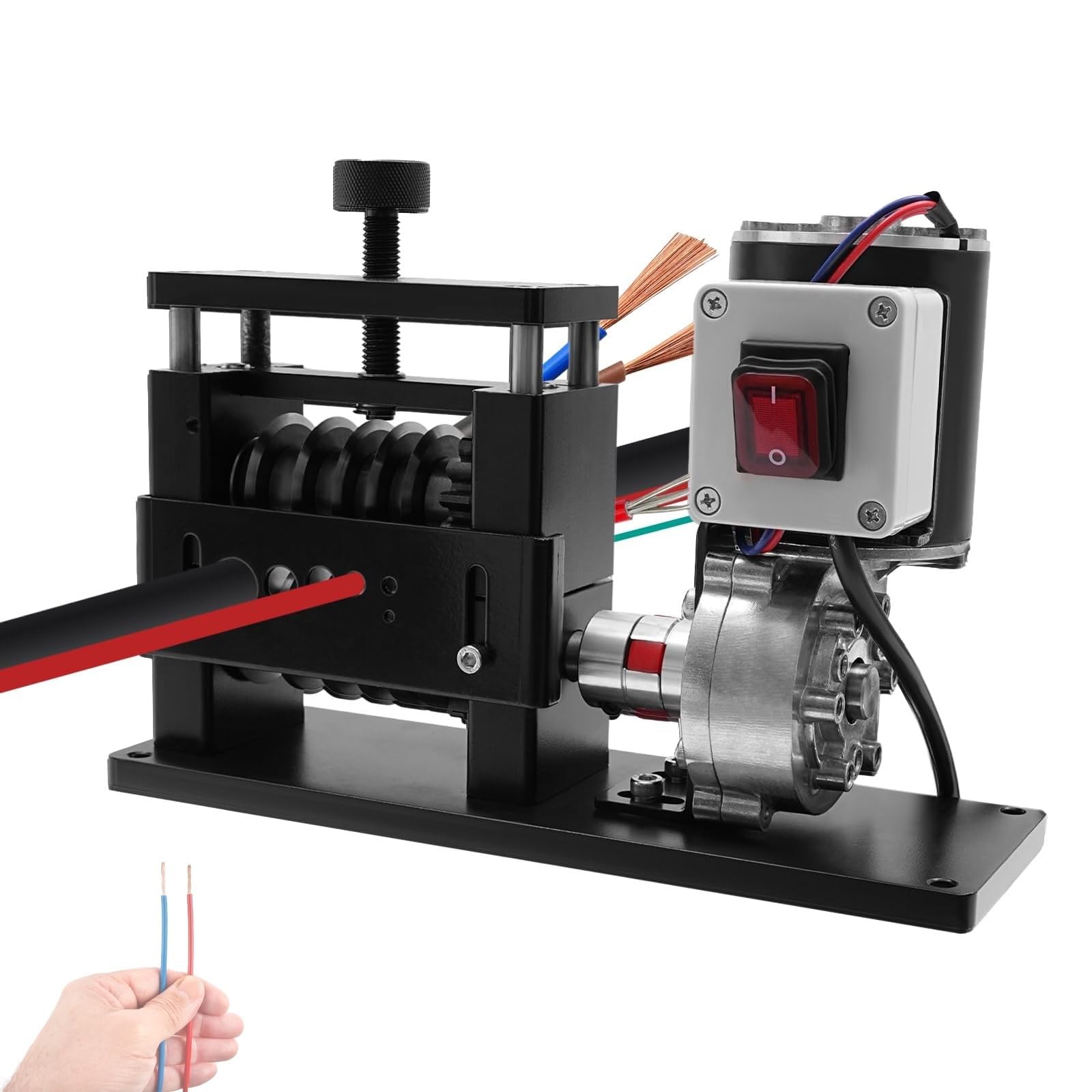MáQuina Pelacables EléCtrica, Peladora AutomáTica Motorizada 30 W Con 6 Canales Y Cuchillas, Herramienta Con Ranura En V Para Cables Cobre 1,5-30 Mm Para Reciclaje Chatarra Cobre