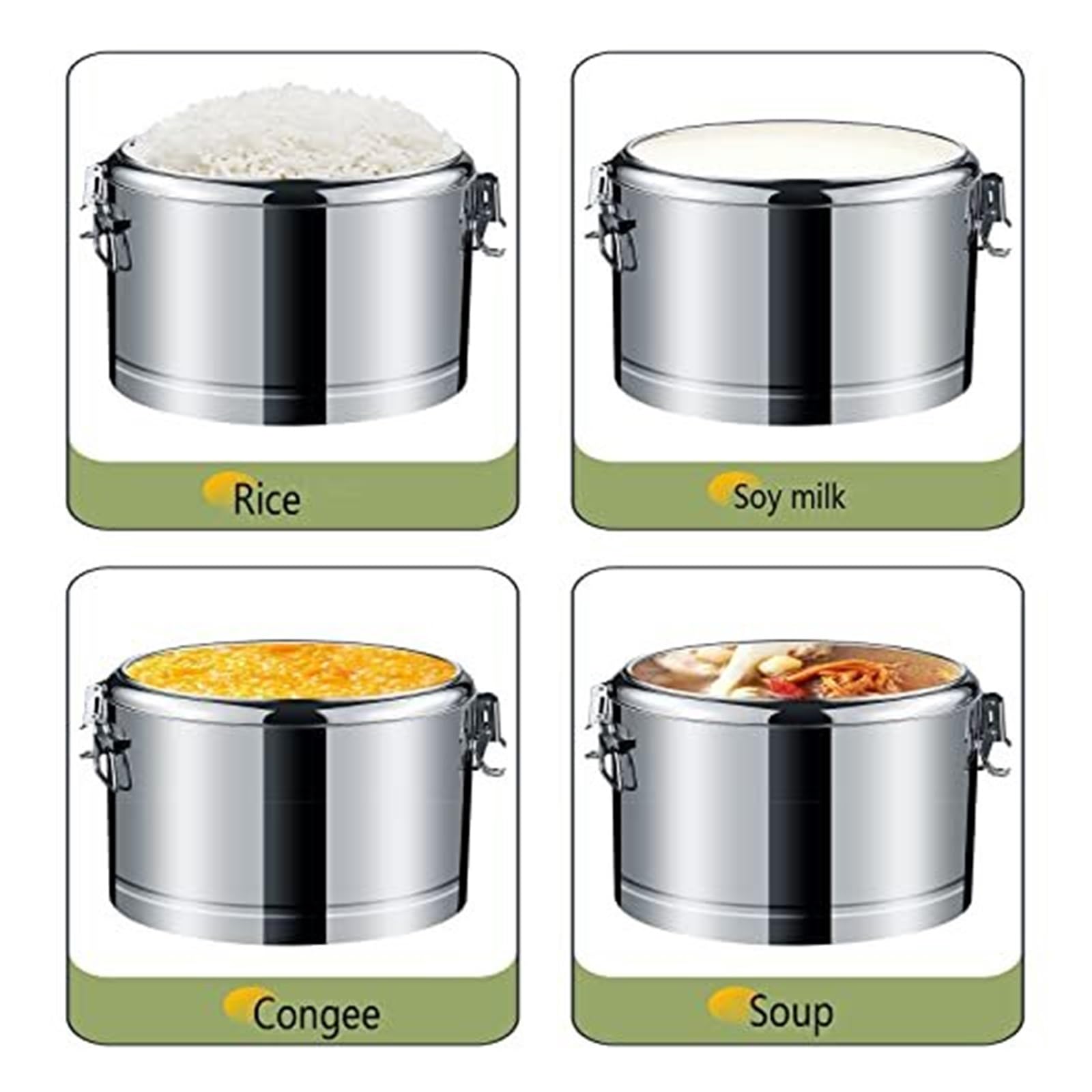 Contenedor de almacenamiento de alimentos Cubo aislado cubitera | Recipiente de sopa aislado de acero inoxidable for fiestas y acampadas