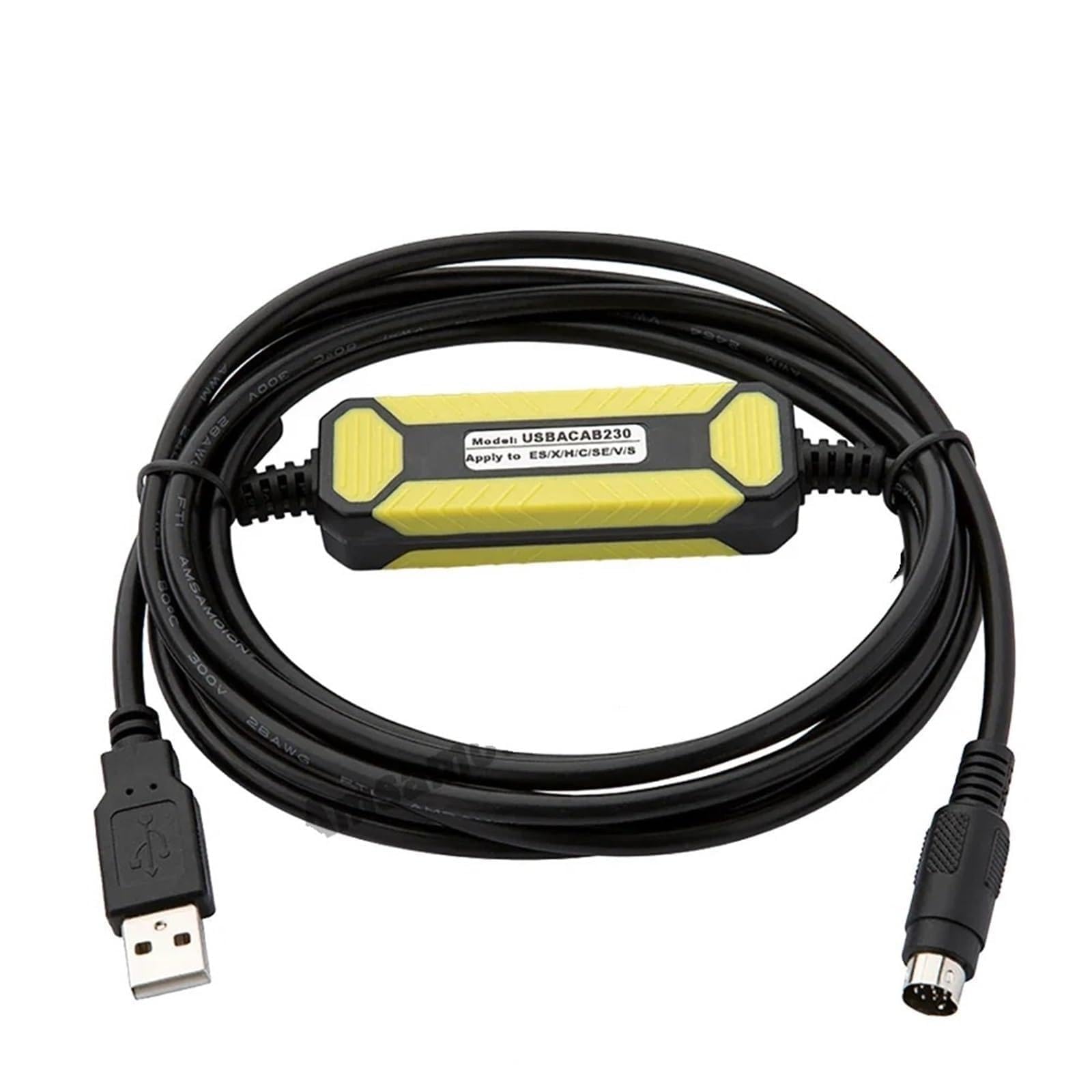 UDHBJEBQ Upgraded USB-DVP Cable USBACAB230 Suitable for ES EC EX DVP14SS211T DVP16 Programming Download Copper Wire