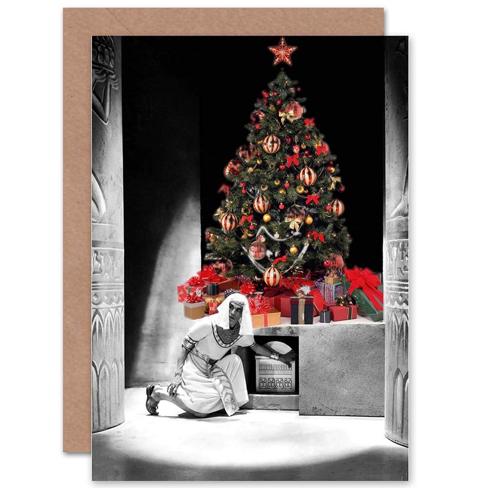 Artery8 Christmas Greetings Card - Horror - Karloff Imhotep Mummy - Grey