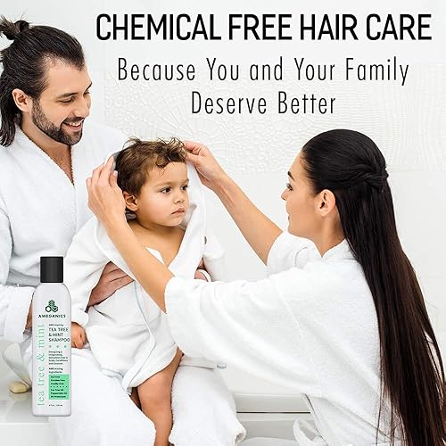 Miniatura 5 de Champú de menta de árbol de té y menta natural para aromaterapia revitalizante | Enfriamiento, limpieza, hidratación, crecimiento saludable del