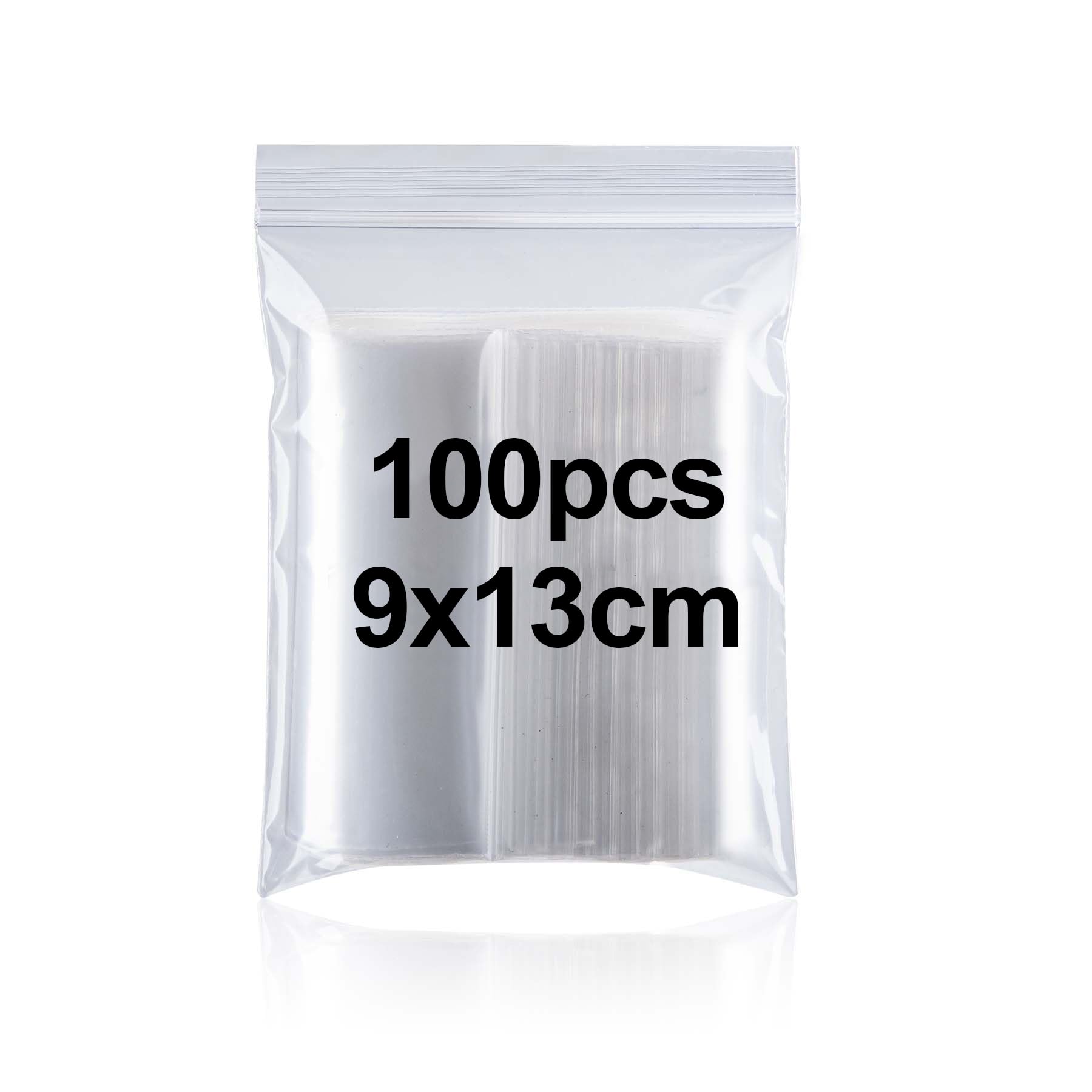 Sealable Plastic Bags Grip Seal Bags 100 Pcs 9x13cm/3.5x5.1In Ziplock Resealable Clear Plastic Small Little Transparent Polythene Pouches bag For Beads Jewellery Food Candies