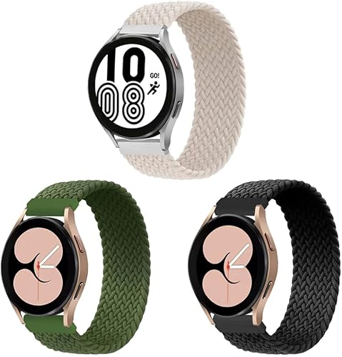 ALMNVO Paquete de 3 correas elásticas de nailon trenzado de 0.787in para Samsung Galaxy Watch 5 de 1.575in, 1.732in, 5 Pro de 1.772in, 0.157in,