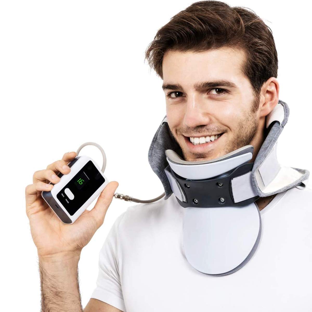 Collare cervicale Neck Brace, Dispositivo di trazione del Collo Gonfiabile, Strumento per Fisioterapia, impacco Caldo, Tratto di Cura Fisso