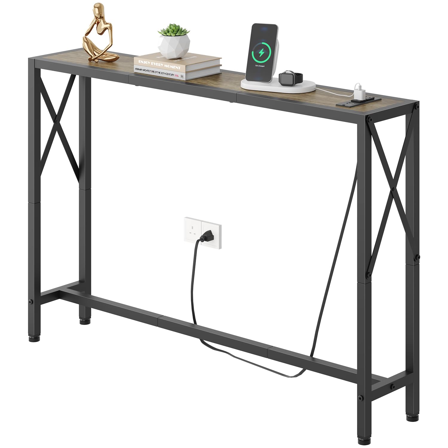 Amazon｜Gewudraw コンソールテーブル、42インチの狭いソファテーブル