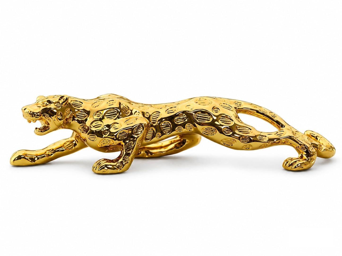 URBANVIBE HANDICRAFTS Golden Jaguar Showpiece for Home Decor(10 Inches) Elegant Gift Items for Home, TV Unit Decorative Items, Showpiece for Gift - Exquisite Décor Accent for Living Room or Office