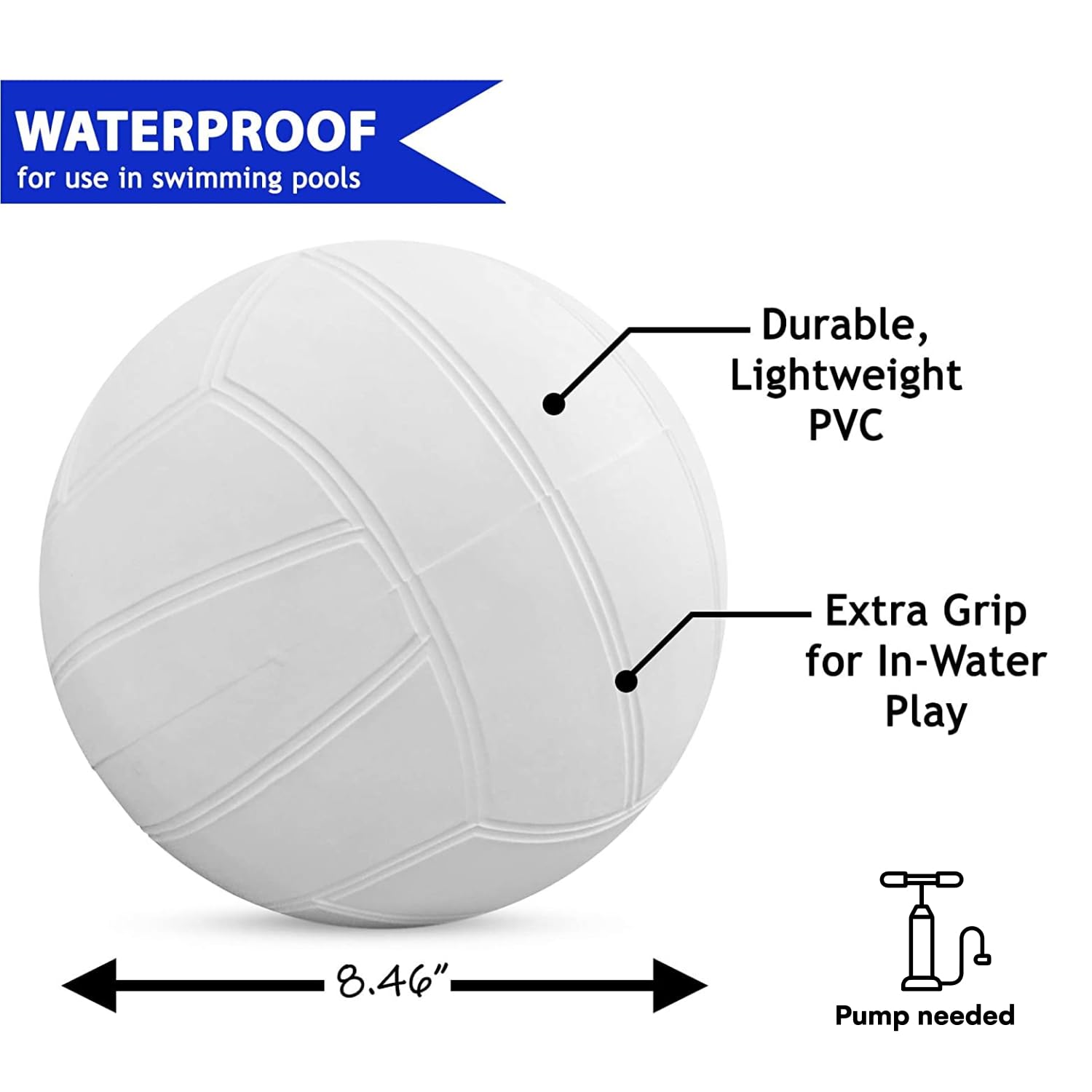 Botabee Swimming Pool Standard Size Water Volleyball | Pool Volleyball for Use with Dunnrite, Intex, Swimways or Other Pool Volleyball Sets
