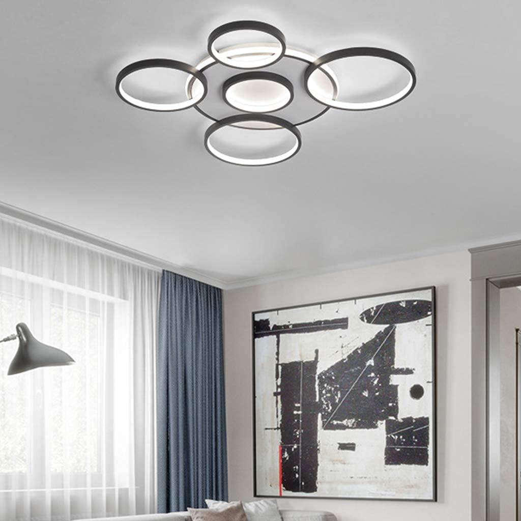 Plafondlamp LED Moderne Grote Woonkamer Lamp Dimbaar Met Afstandsbediening Kroonluchters Ring Design Plafond Slaapkamer Plafondverlichting Acryl Lampenkap Eetkamer Keuken Lichtpunt Hanglamp,5 heads