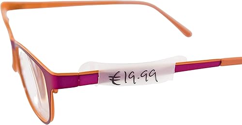 SPORTS WORLD VISION Etiquetas de precio con aplicación universal para todos los marcos de gafas- Etiquetas de precio duraderas y confiables para