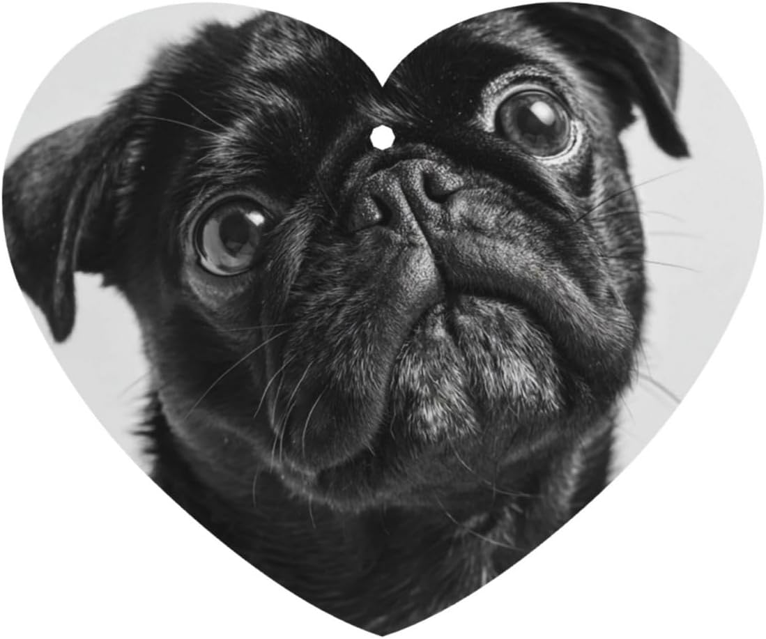 Car Air Freshener 24 PCS Cute Pug Dog Hanging Car Air Fresheners Auto Interior Decor Card Freshener Strong Scented Card Lavender Cars Scents for Office Bedroom Close Drawer Heart Shape