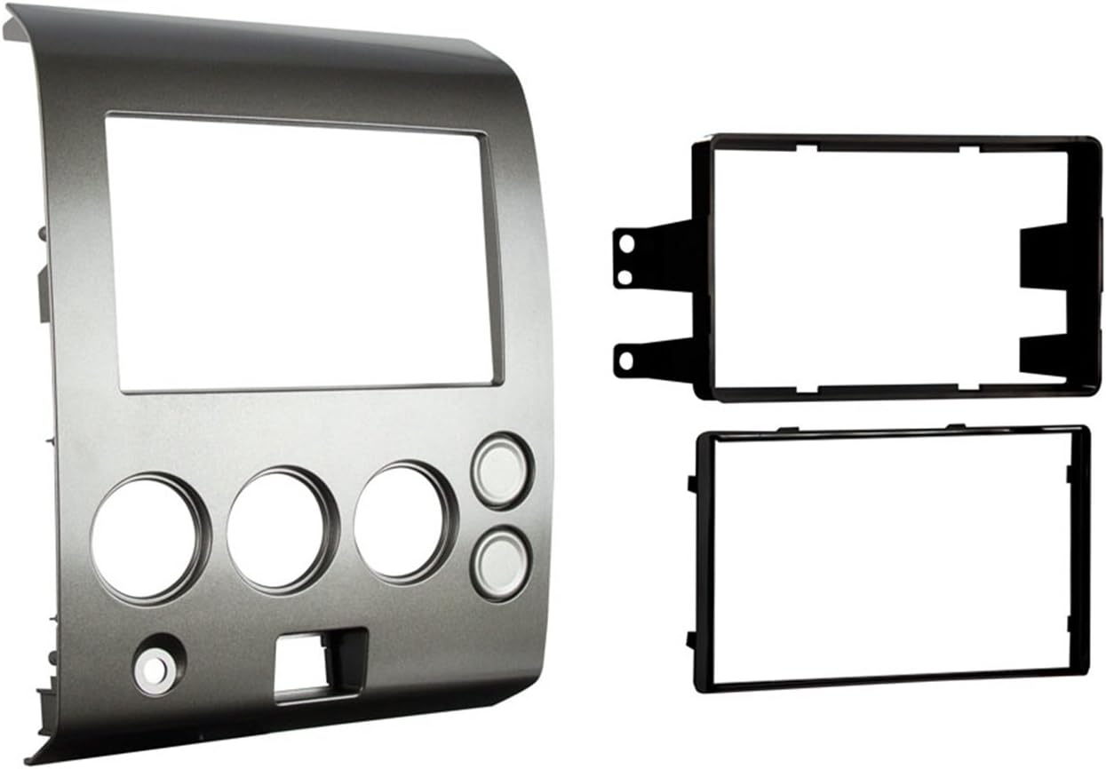 95-7406 Double Din Installation Dash Kit For 2004-2007 Nissan Titan And 2004-2005 Nissan Armada -Silver