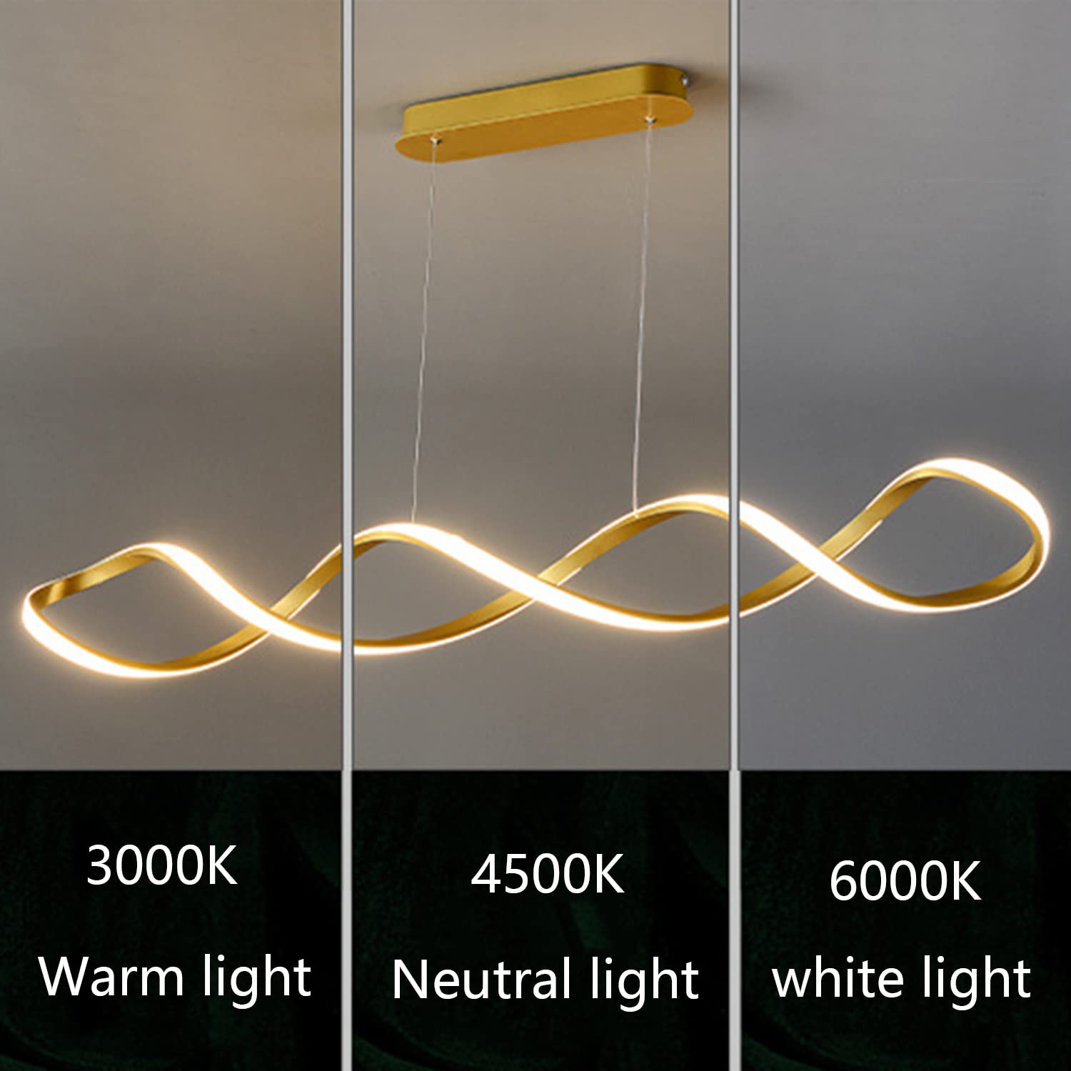 LED Hängeleuchte Esstisch Pendelleuchte höhenverstellbar Kronleuchter mit Fernbedienung Pendellampe Moderne Hänge lampe für Esszimmer wohnzimmer Schlafzimmer Küche Büro Leuchte (Schwarz, L80cm)