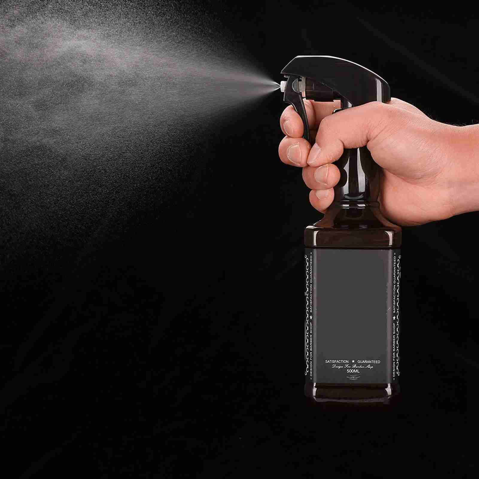 Semme Butelka z rozpylaczem do ciągłej mgły, 500 ml, z ergonomicznym uchwytem i szczelną dyszą do czyszczenia, kręconych włosów, roślin