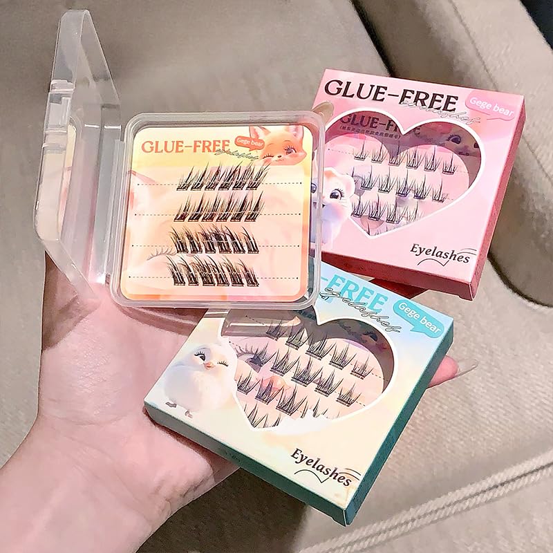 GEGE BEAR Glue-Free False Eyelashes – Lightweight, Comfortable, and Natural-Looking Eye Lashes for Women – No Glue Needed,...