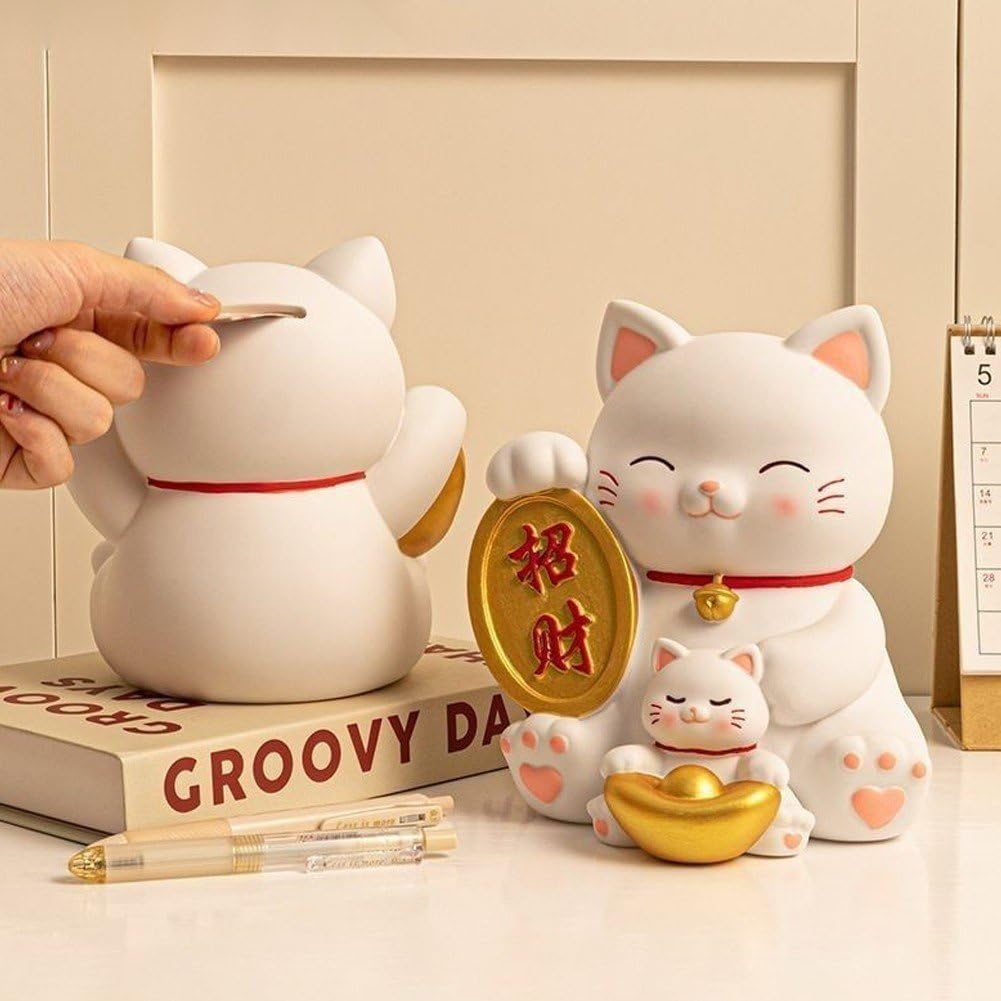 白猫 招き猫貯金箱 おしゃれ 貯金箱 招き猫 の人気商品一覧 安い商品を