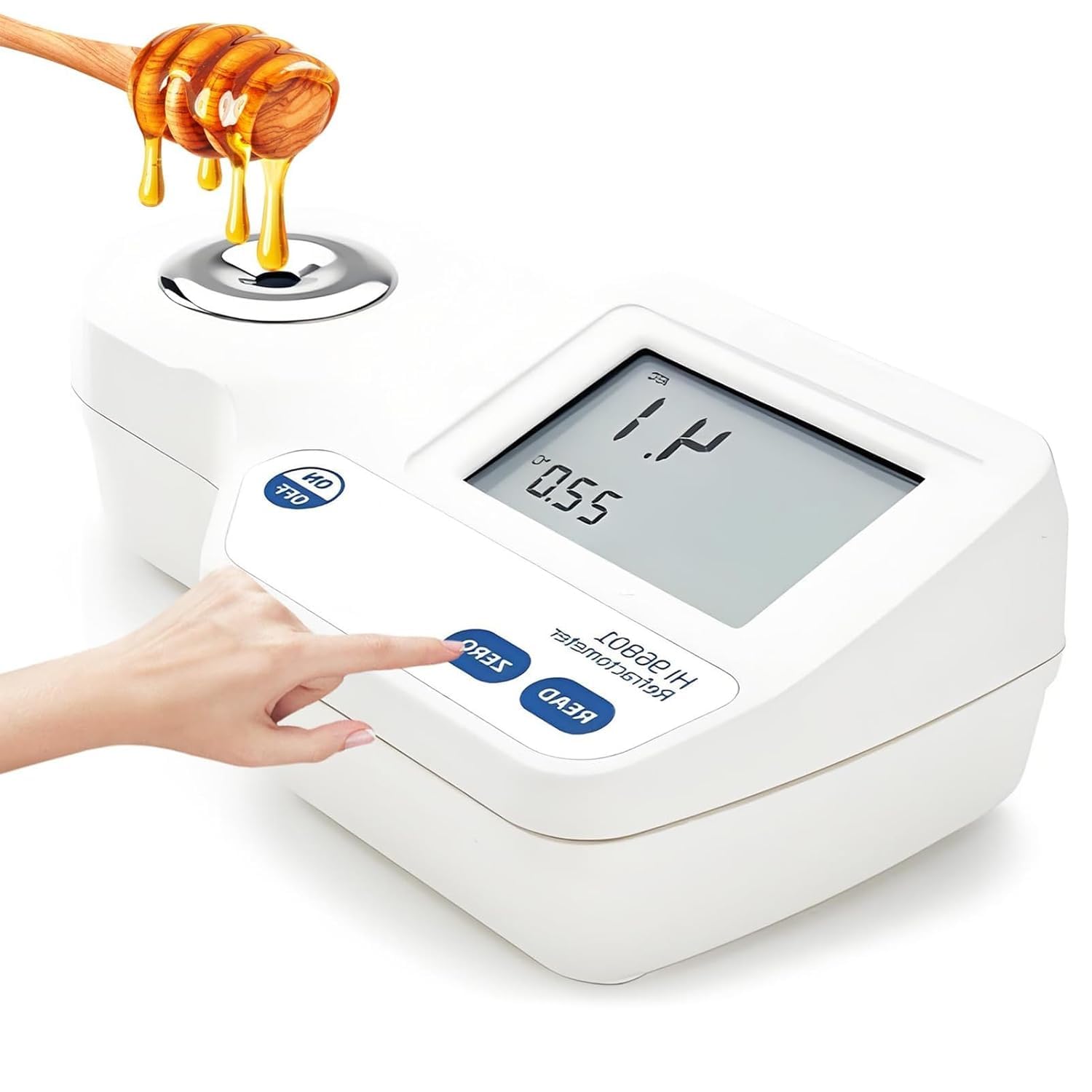 Refraktometr z podwójnym wyświetlaczem 0-85%, sacharymetr cyfrowy z ATC i czujnikiem temperatury, wodoodporny tester miodu/soku/dżemu spożywczego IP65