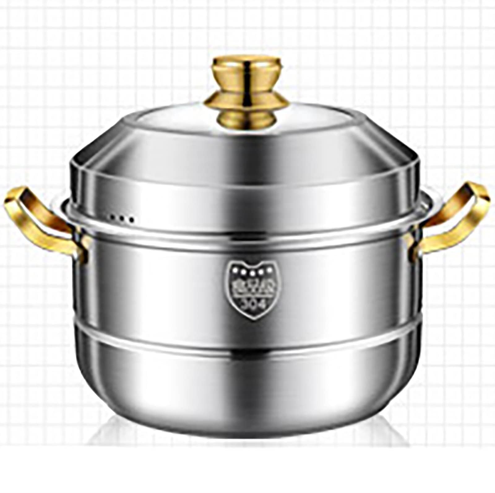 GTHTUHFD Soup Pot/Hot Pot 304 Stainless Steel, Composite Die-Cast, Glass Lid, Multi-Stove Compatible,40Cm,40Cm (Size_Name 32Cm),size_name-32cm
