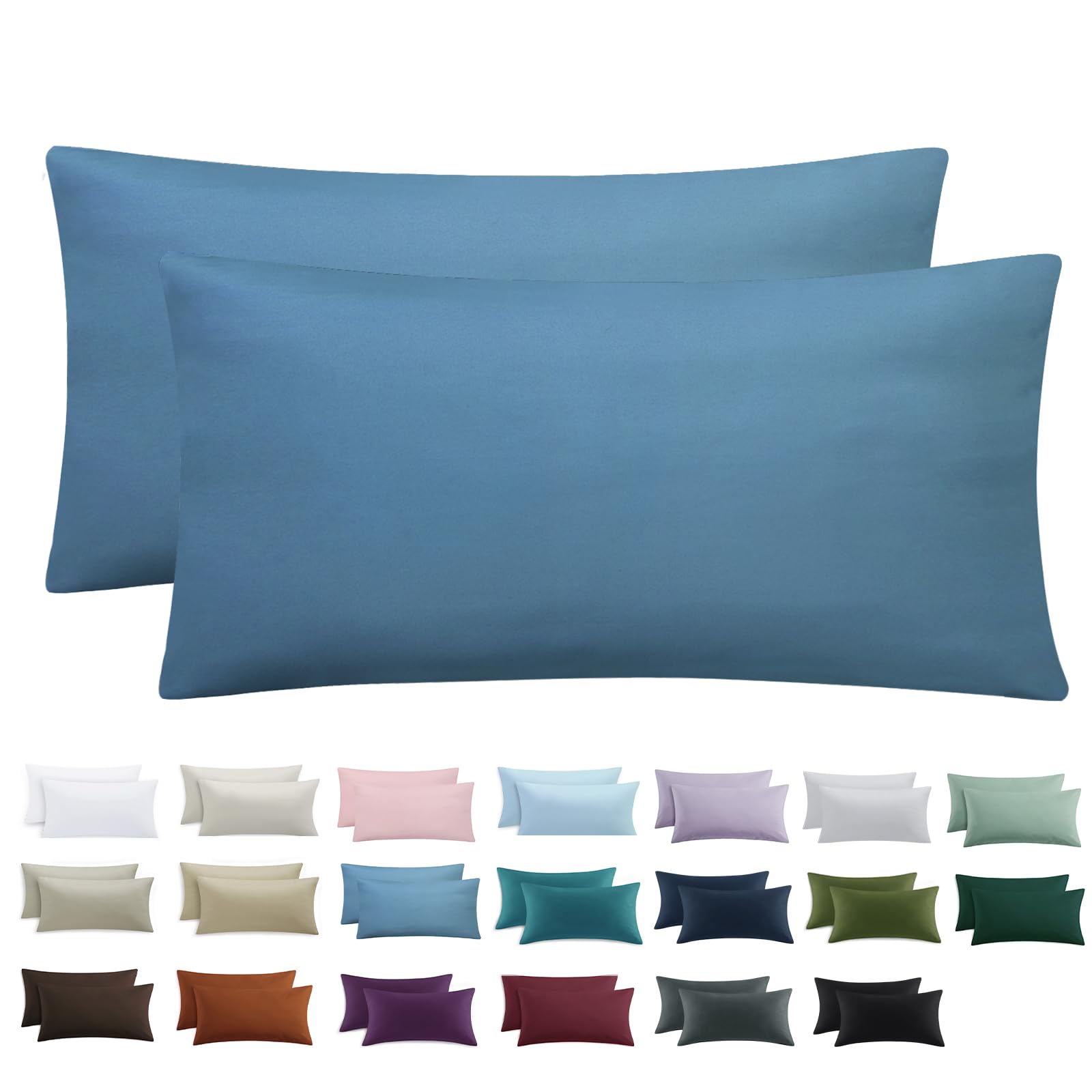 Tifschlaf Kissenbezug 2er Set - Kopfkissenbezug mit Reißverschluss aus Mikrofaser Weich, Pillow Case