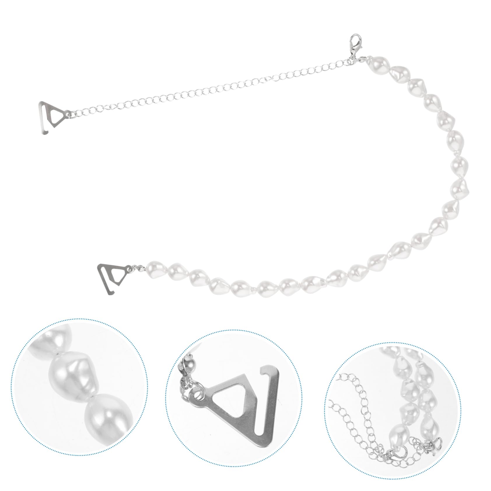 Healeved Schultergurt BH Perlen Funkelnd Für Damen BH-träger Dekorativ BH-träger Aus Metall Frauen-BH-träger BH -träger BH -zubehör BH -gurthalter Weiß Zinklegierung
