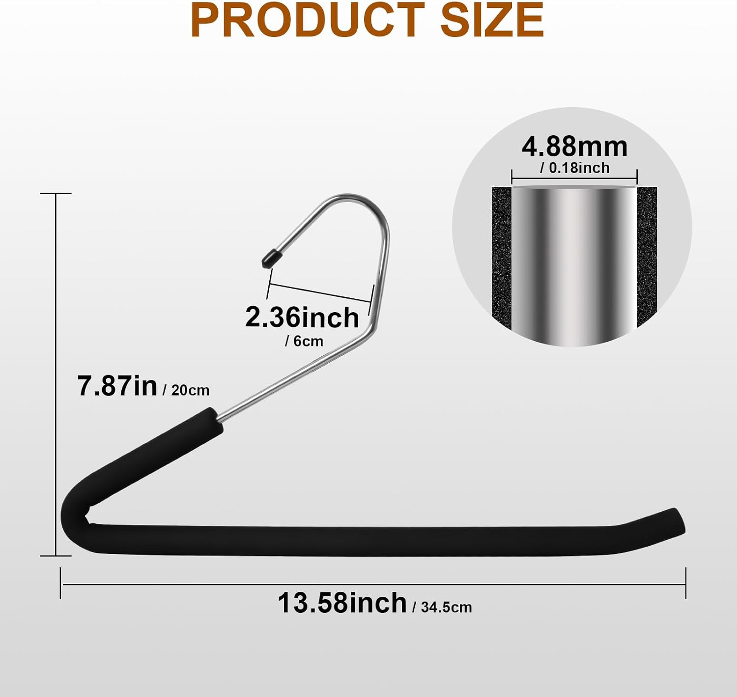 Pant Hanger,10 Pack,Pants Hnager Open Ended,Black