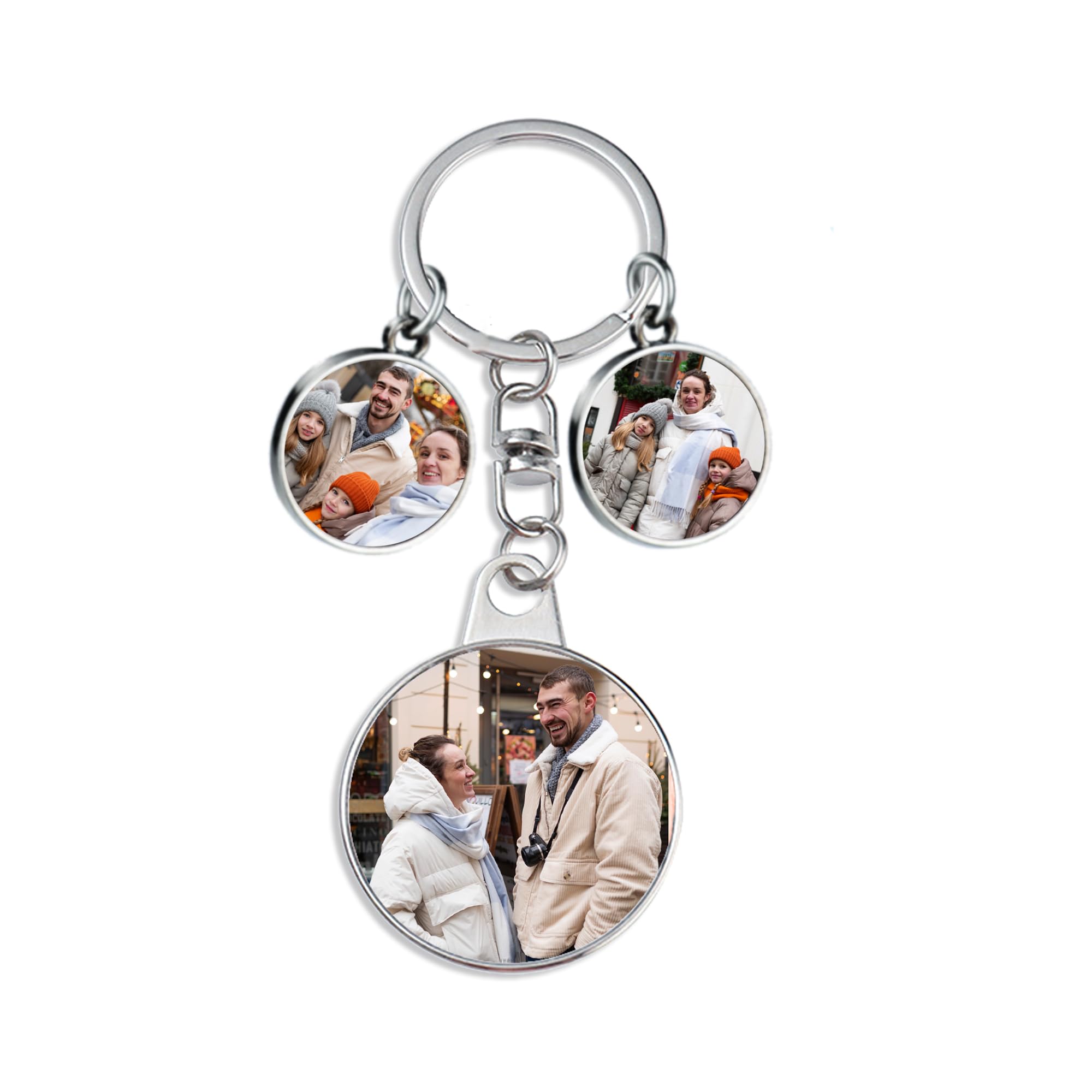 Personalised Photo Keyring - Custom Gifts for Adults, Couples, Family, Kids, Pet, Friends - Valentine's Day, Fathers, Christmas Presents