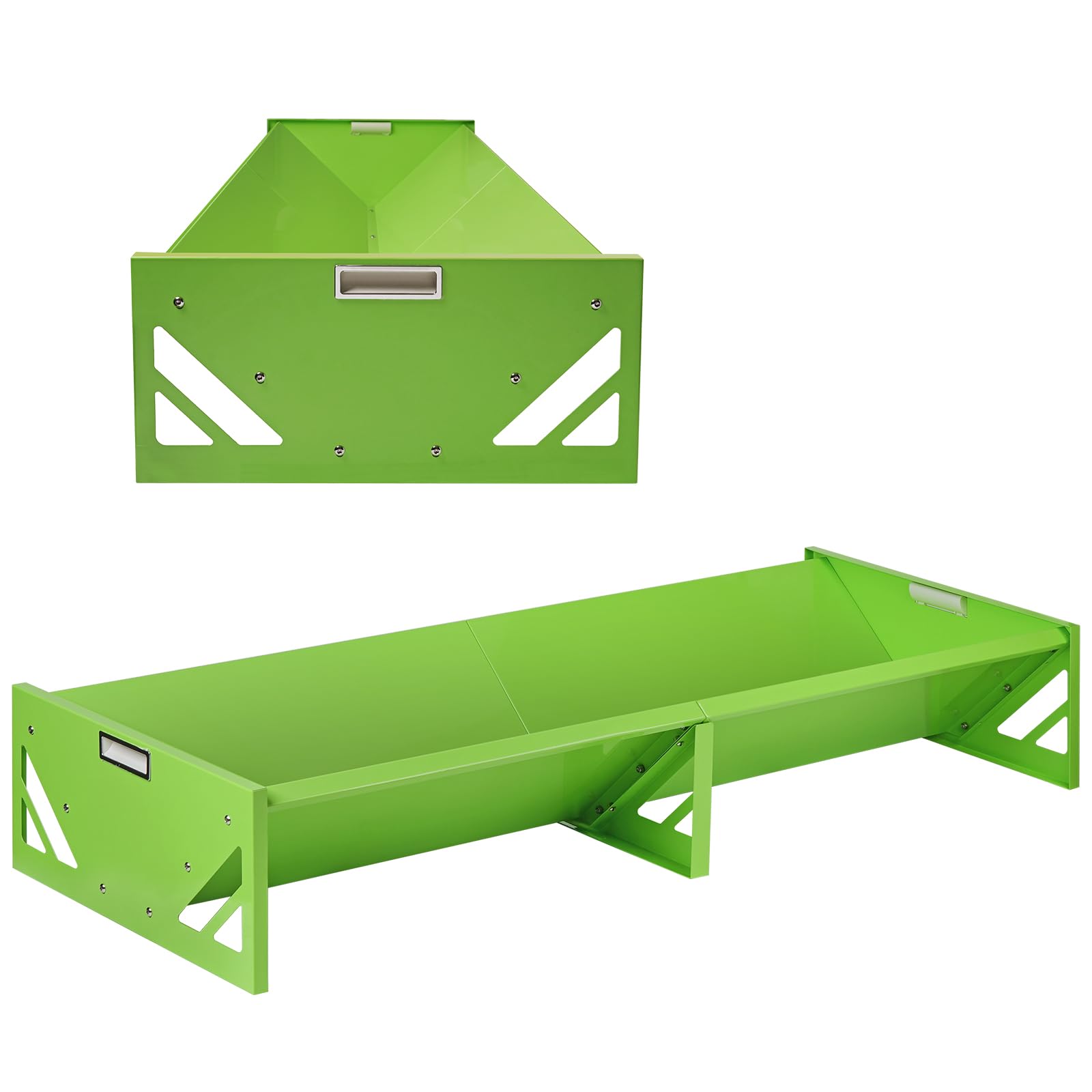 Comedero para Ovejas y Cabras 138*54*20cm Portátil Comedero de Heno para Ganado Gran Capacidad Metálico Alimentador de Heno Para Cabras Fácil de Limpiar (Verde)
