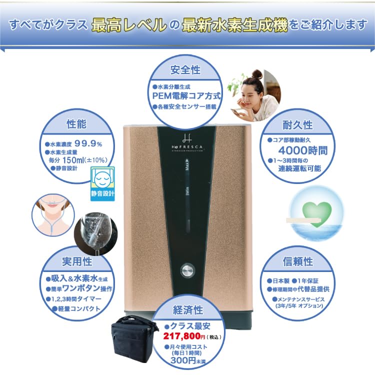 Amazon | 水素吸入器 高濃度水素生成吸入器 毎分約150ml H2F150 FRESCA 