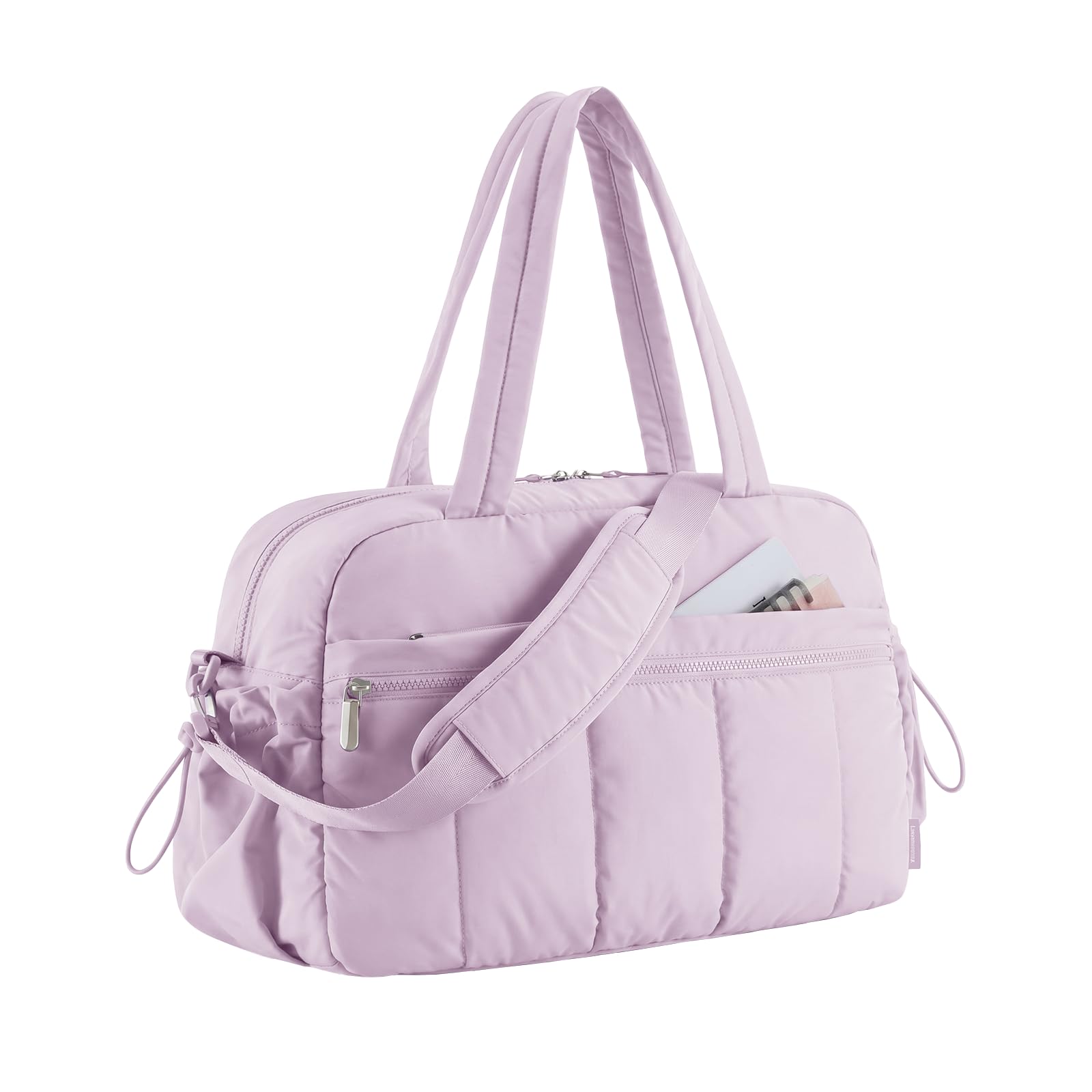 Myouhuo Womens Gym Bag 24L Travel Bag for Weekend Overnight with Wet Pocket, Underseat Cabin Bag for EasyJet, Carry on for Ryanair & Trolley Sleeve,Purple