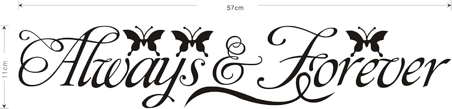 Always Forever Butterflies Vinyl Wall Art Inspirational Decal Removable Wall Decals Wall Decals Quotes Sayings Words Decor Lettering Vinyl Wall Art Warmly for Bedroom Home Decor