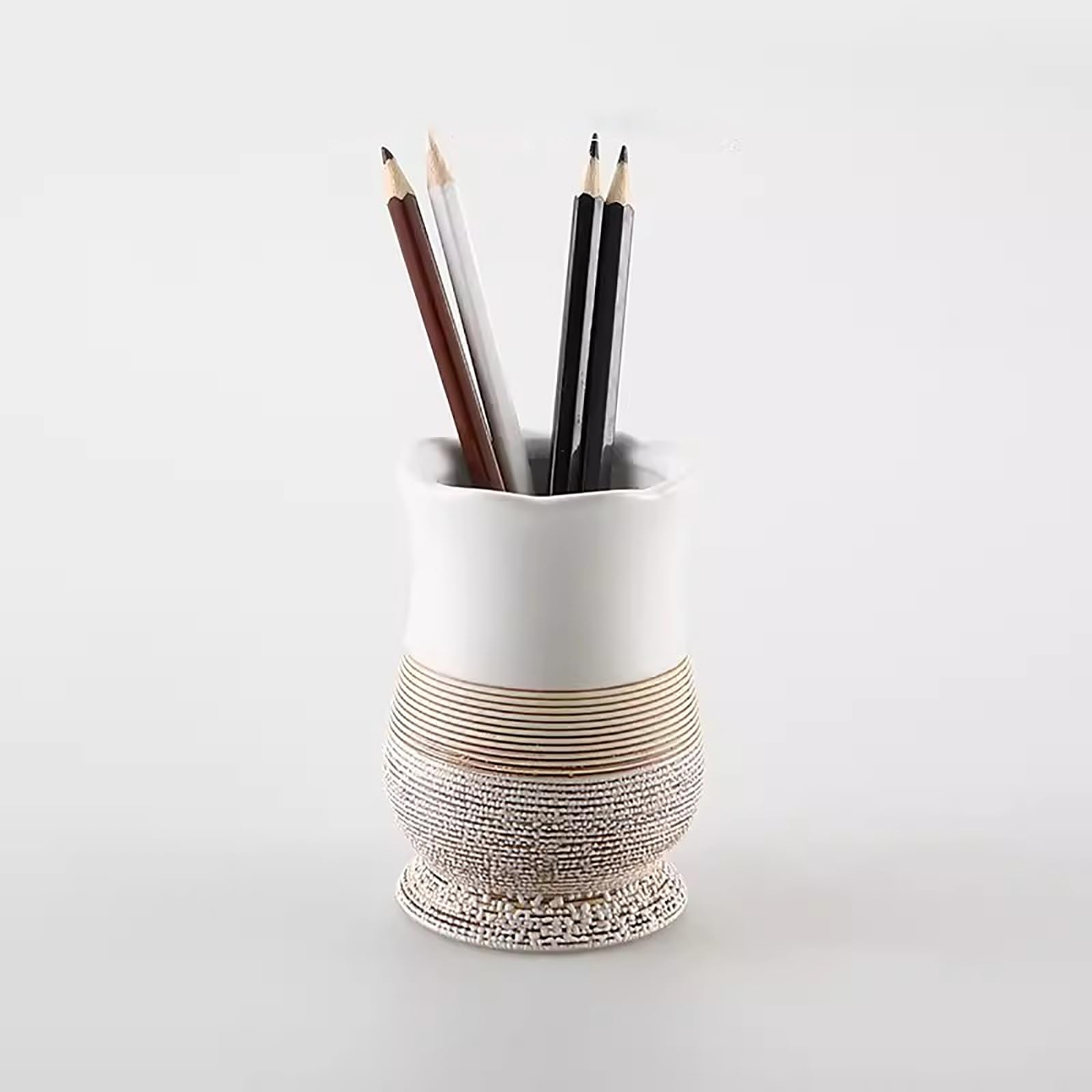 Keramik-Stifthalter Kreativer runder Bleistift-Organizer aus Keramik for den Schreibtisch für Heim- und Bürobedarf