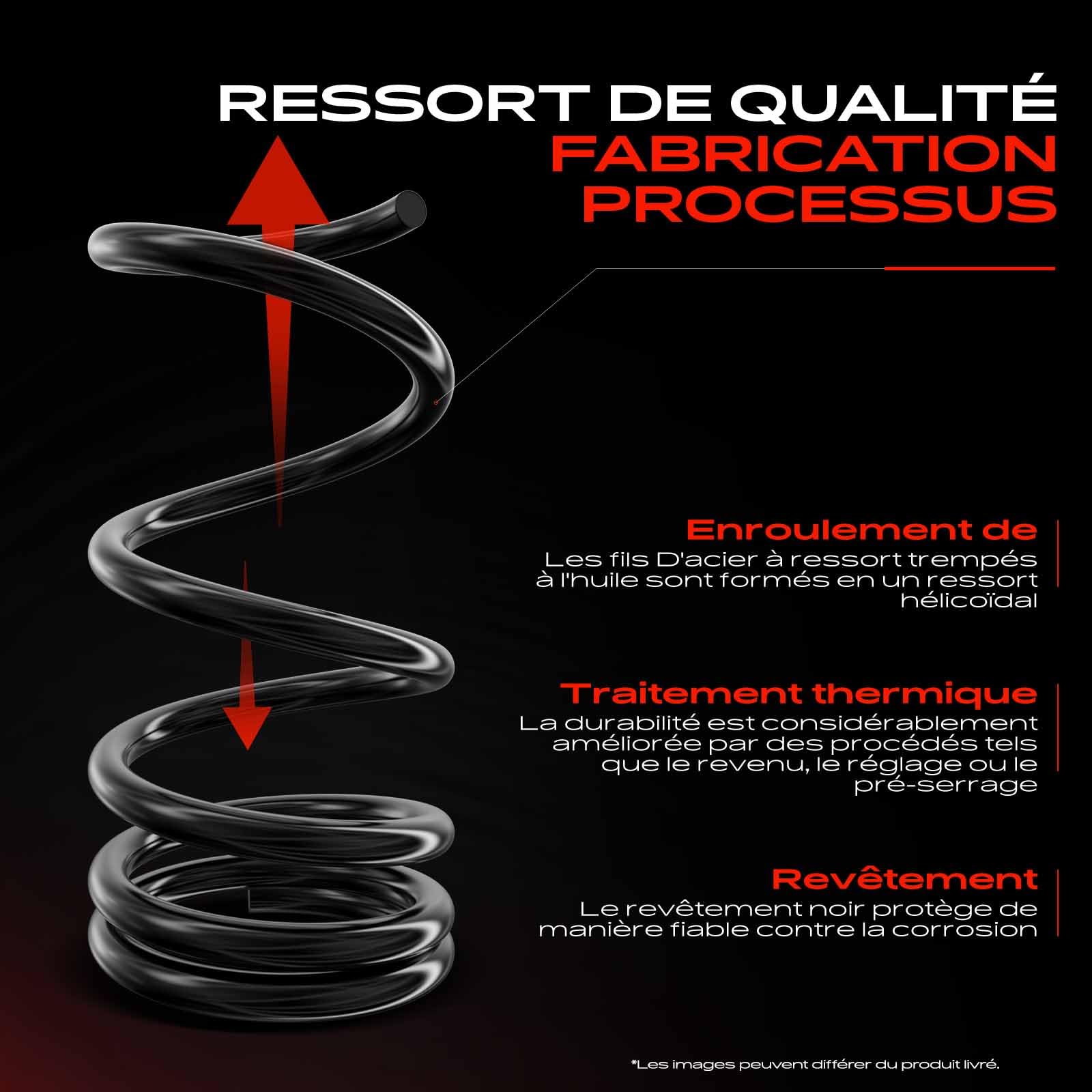 Frankberg 2 ressorts de suspension pour essieu avant 1K0411105JG | Compatible avec: Golf VI 5K1, Golf V 1K1
