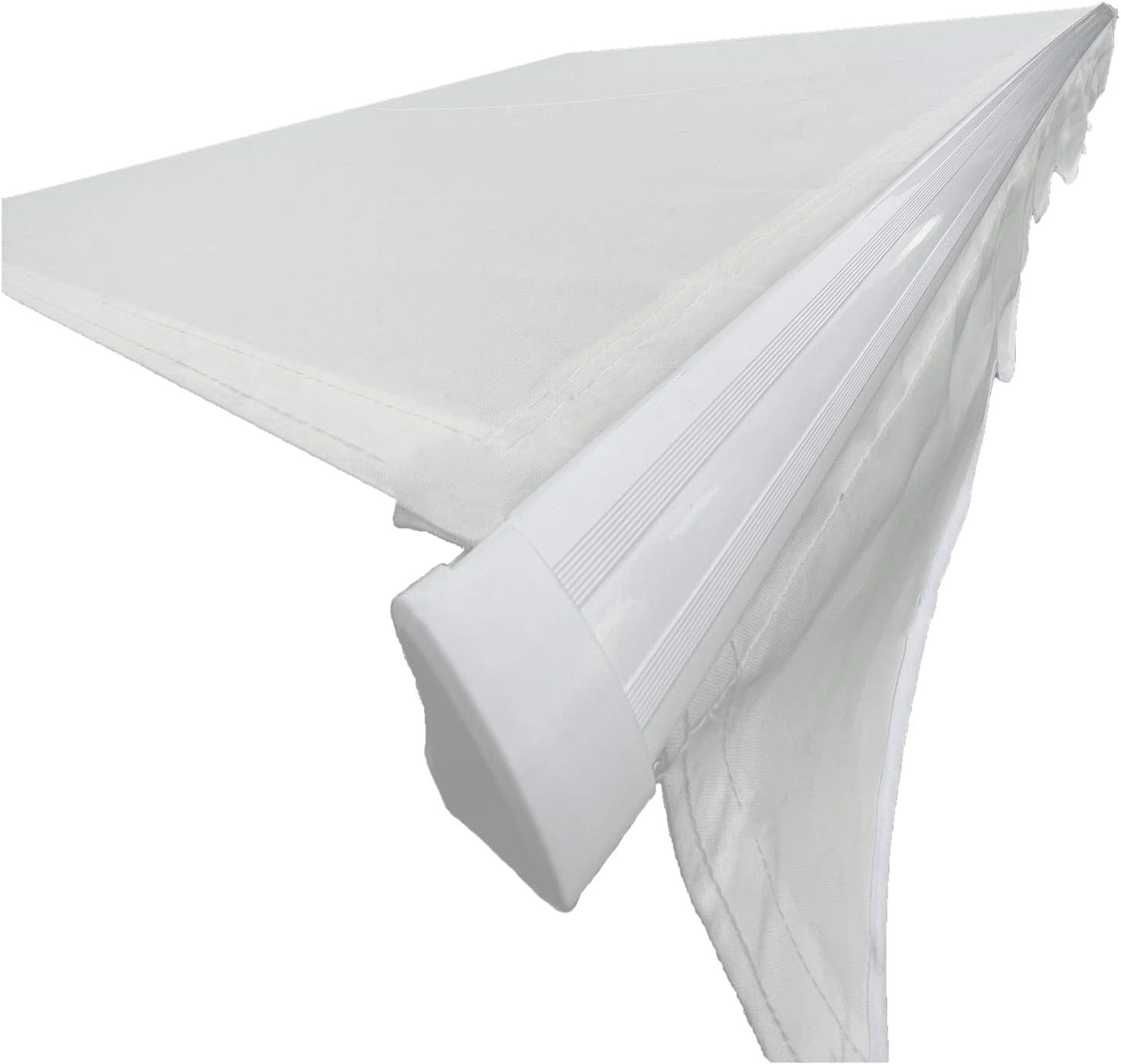 XKH- Ivory Retractable Awning (Manual) Aluminum Water-Resistant Polyester 8'×6.5' Patio Sun Shade W/Hand Crank Pole For Outdoor Home Motorhome RV Restaurants Travel Camper [P/N: SF-HT8X6.5-IVORY]