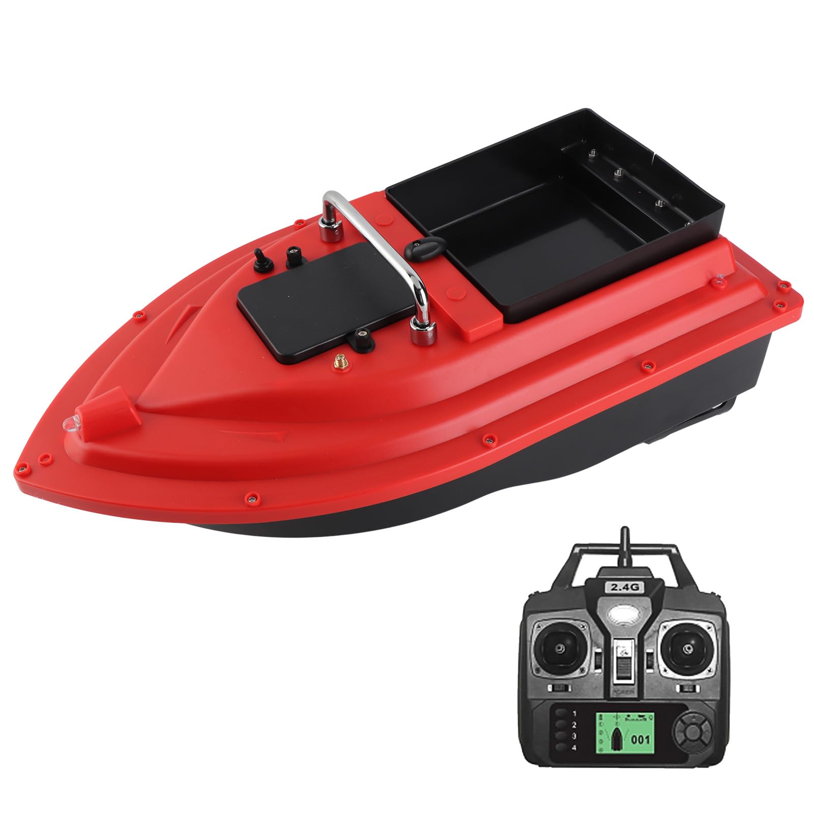 Kavolet Barca per esche da pesca telecomandata 500 m, carico 2 kg, con grande contenitore per esche automatiche, batteria ricaricabile da 12000 mAh