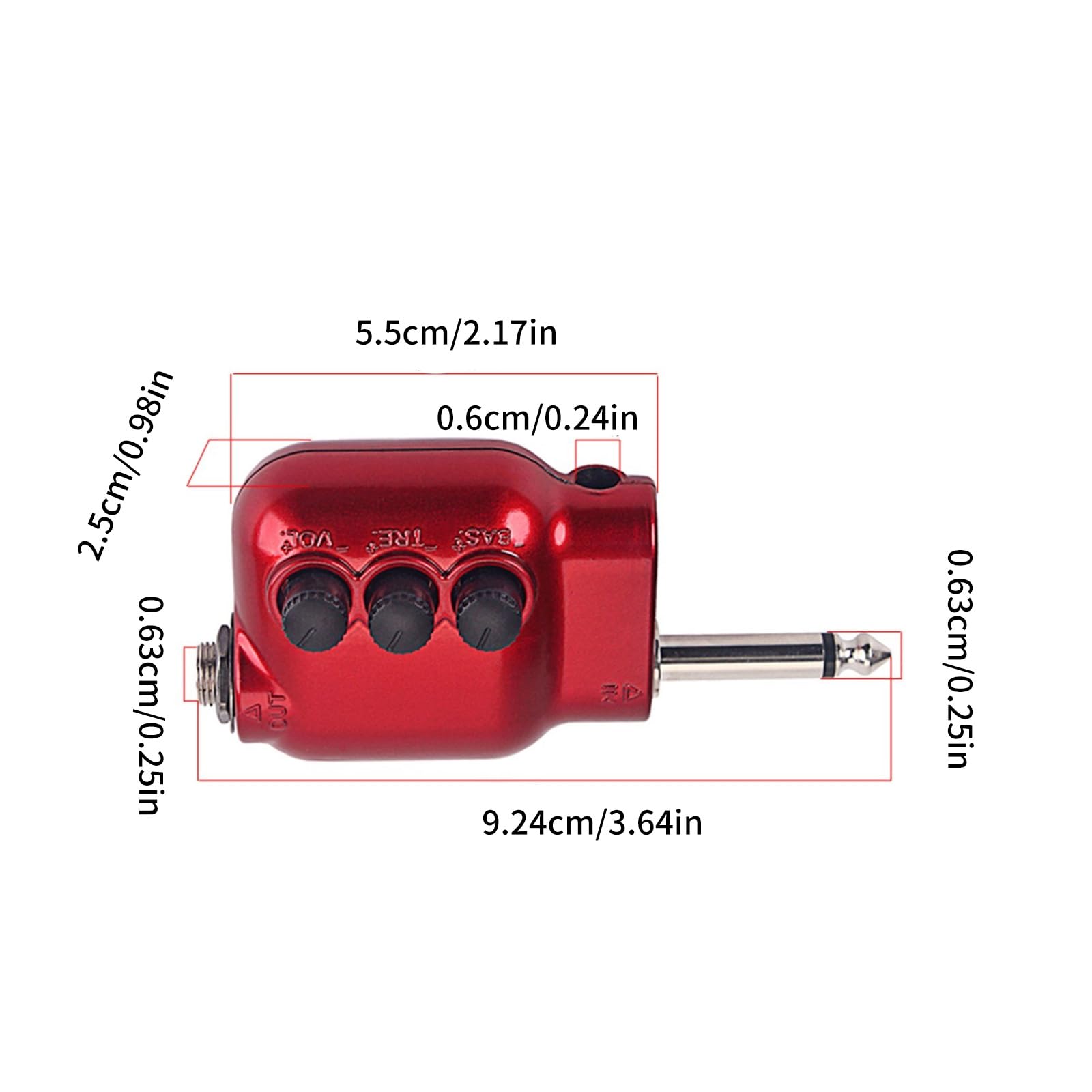 Preamplificatore per chitarra acustica dimensioni compatte Chitarre sostitutive Pickup EQ Equalizzatori Preamplificatore da 6, 35 mm Resistente per chitarra Strumento musicale Parte