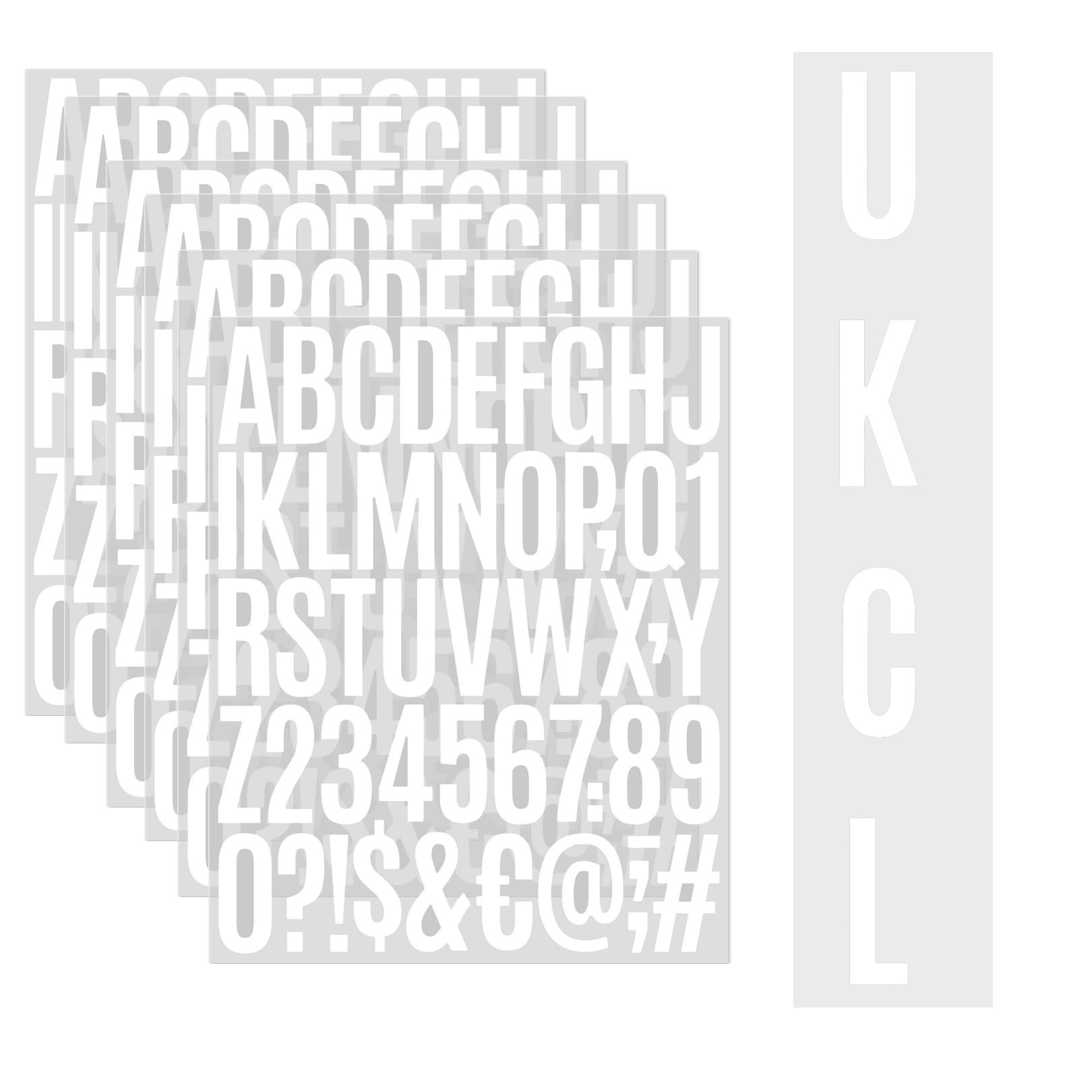 ​6 Sheets Iron on Letters, 2 Inch White Vinyl Iron on Transfers