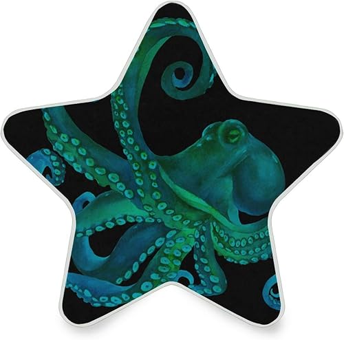 Lámpara de luz nocturna LED con enchufe de pulpo de acuarela con sensor de anochecer a amanecer para pasillo, cocina, baño, dormitorio, decoración