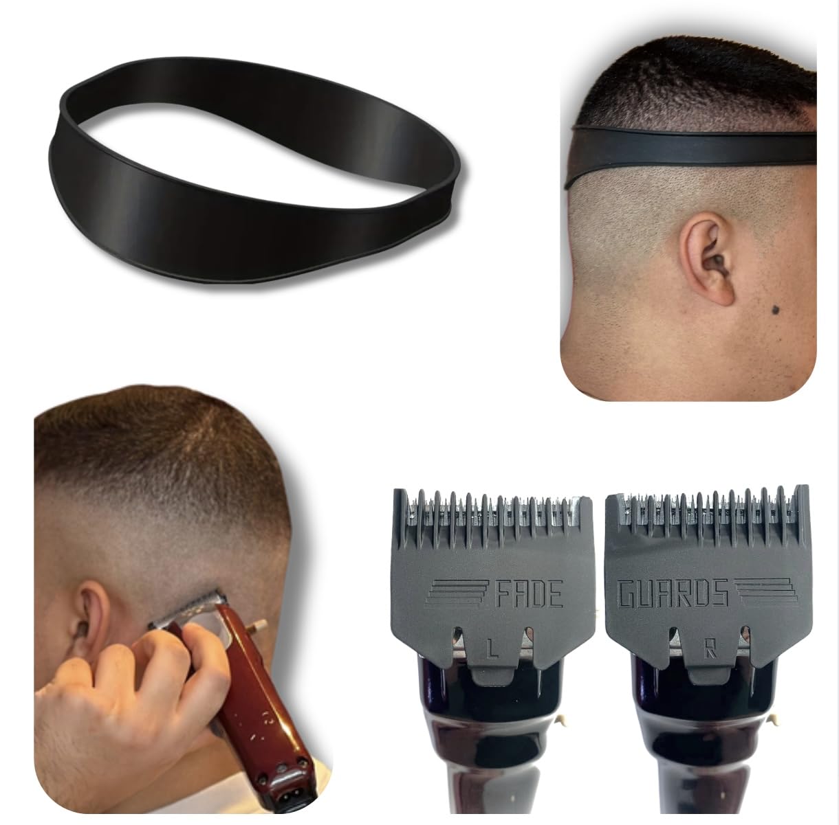 Self Fade Haircut Kit | Fade Guide Band Neckline Shaving Template | Skin Fade Guidelines for DIY Haircuts | Fade & Taper Haircut Guide for Hair