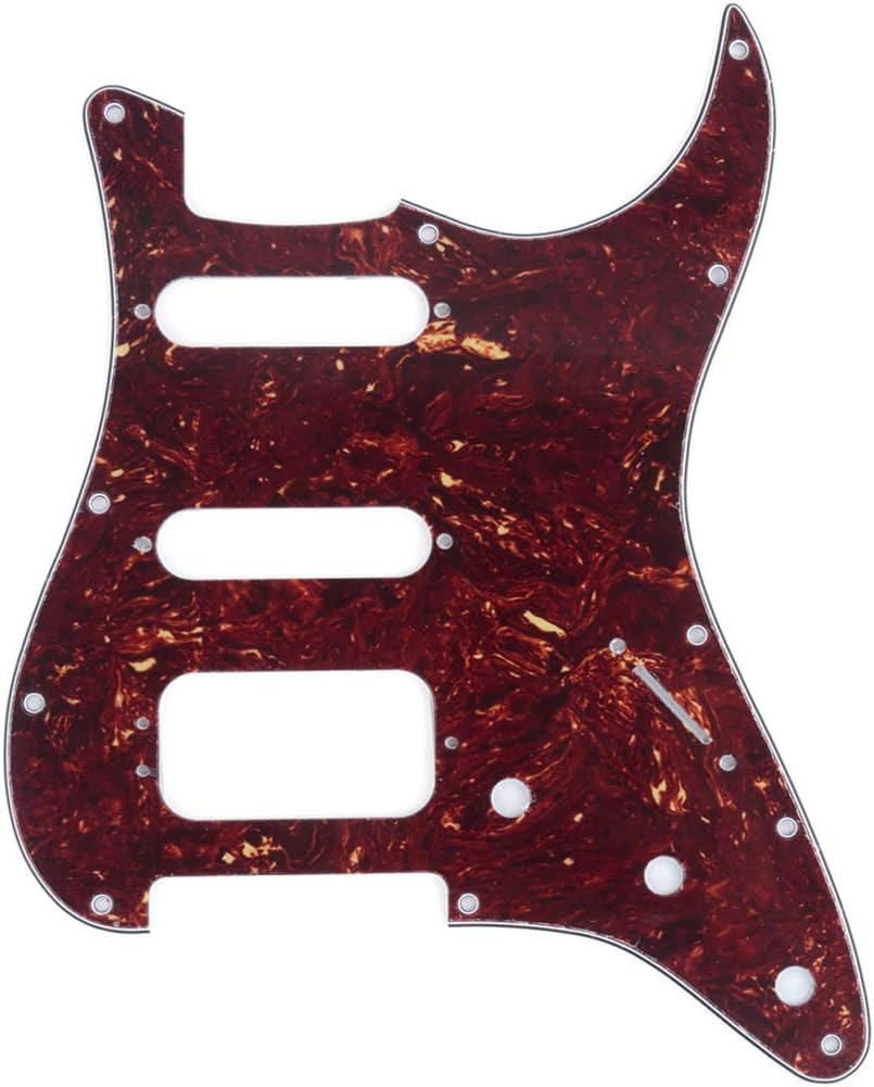 Pickguard Pour Guitare électrique Fender Strat Gaucher - 11 Trous, Configuration S/S/H, 3 Plis Noir