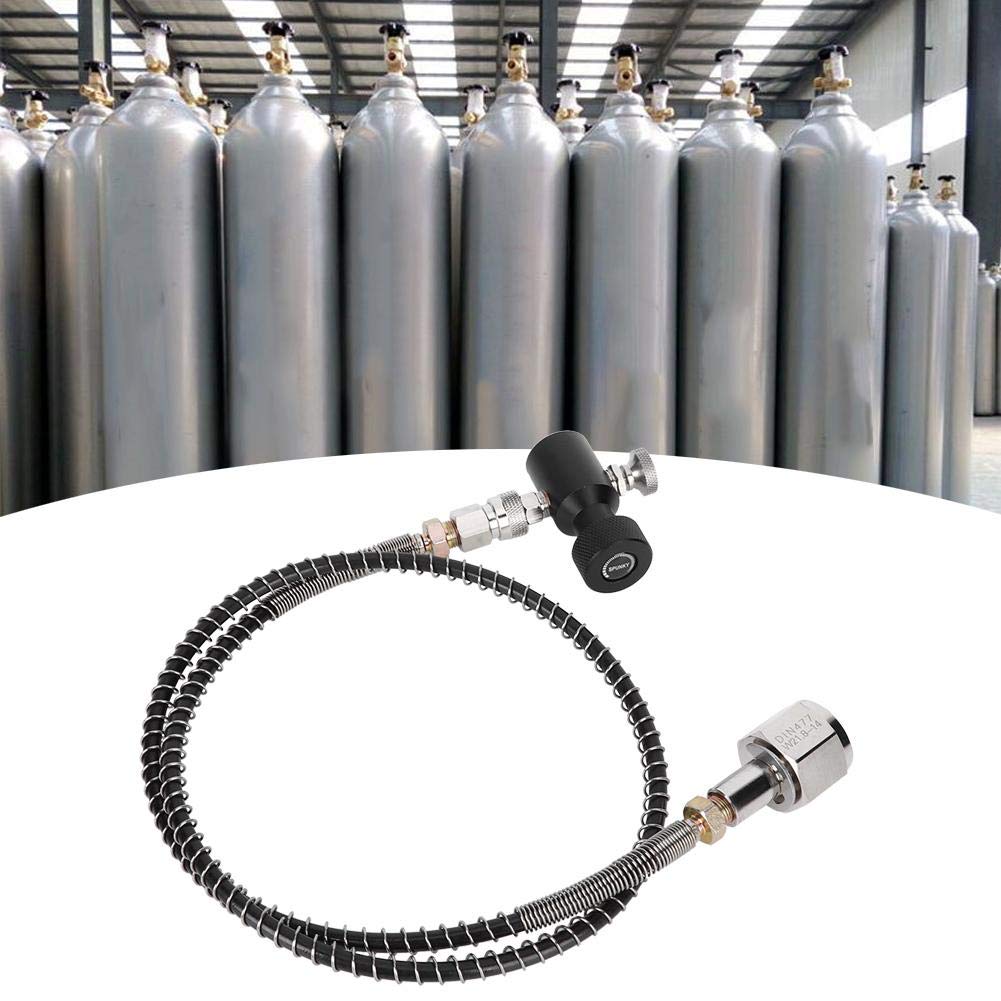 Europe TR21-4, W21.8-14 36in Spring Hose CO2 Adapter Kit Release Valve with Black ASA for/Soda Club