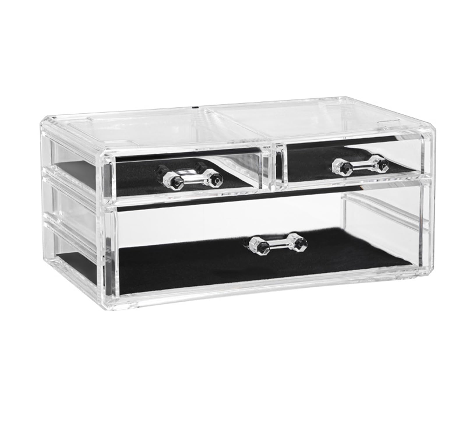 Acrylic Makeup Drawer Organizer- 3 Drawers Clear Beauty Cosmetic Organizers Storage Makeup Drawer Organization Jewelry Vanity Accessories Drawers for Home Vanity Bathroom