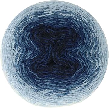 Scheepjes Whirl Fine Art Cake Yarn, 220 g 7.8 oz - 658 Classicism Blue, Superwash Merino, Acrylic and Nylon