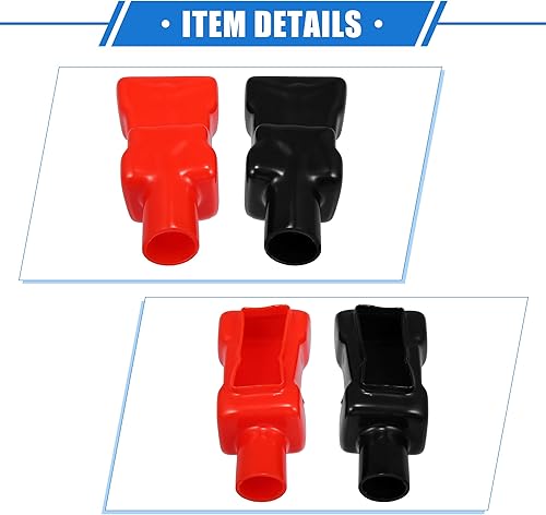 Miniatura 5 de 1 par de cubiertas de aislamiento de terminales de batería, 0.709 in, 0.71 pulgadas, tapa universal para poste de batería de automóvil, motocicleta,