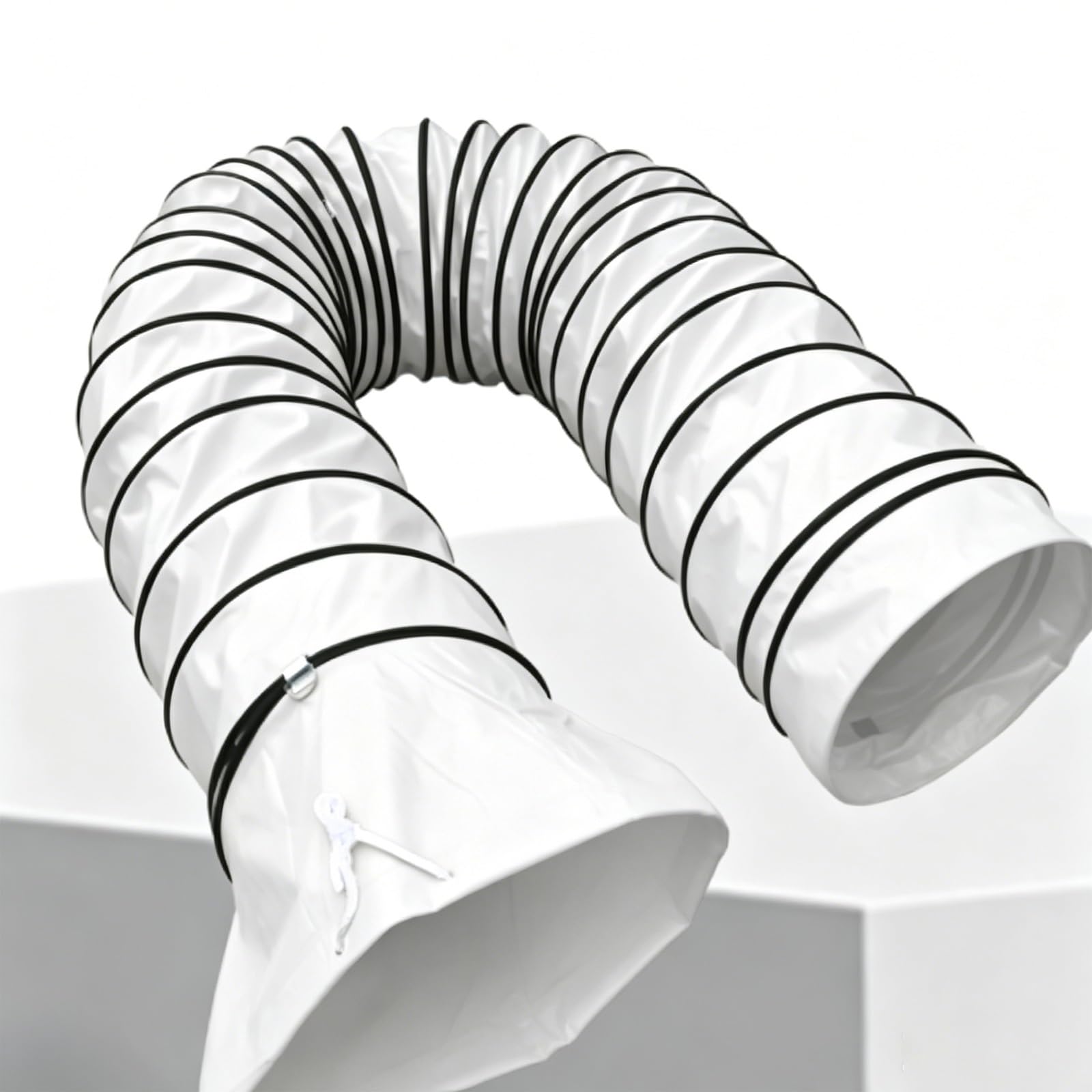 Ventilation ducting PVC Expandable Ducting, L 1.5m/ 4.9ft Tunnel Blower Ventilation Hoses, High-Temperature Resistant Exhaust Duct(White,Ø 500mm(19.7in))
