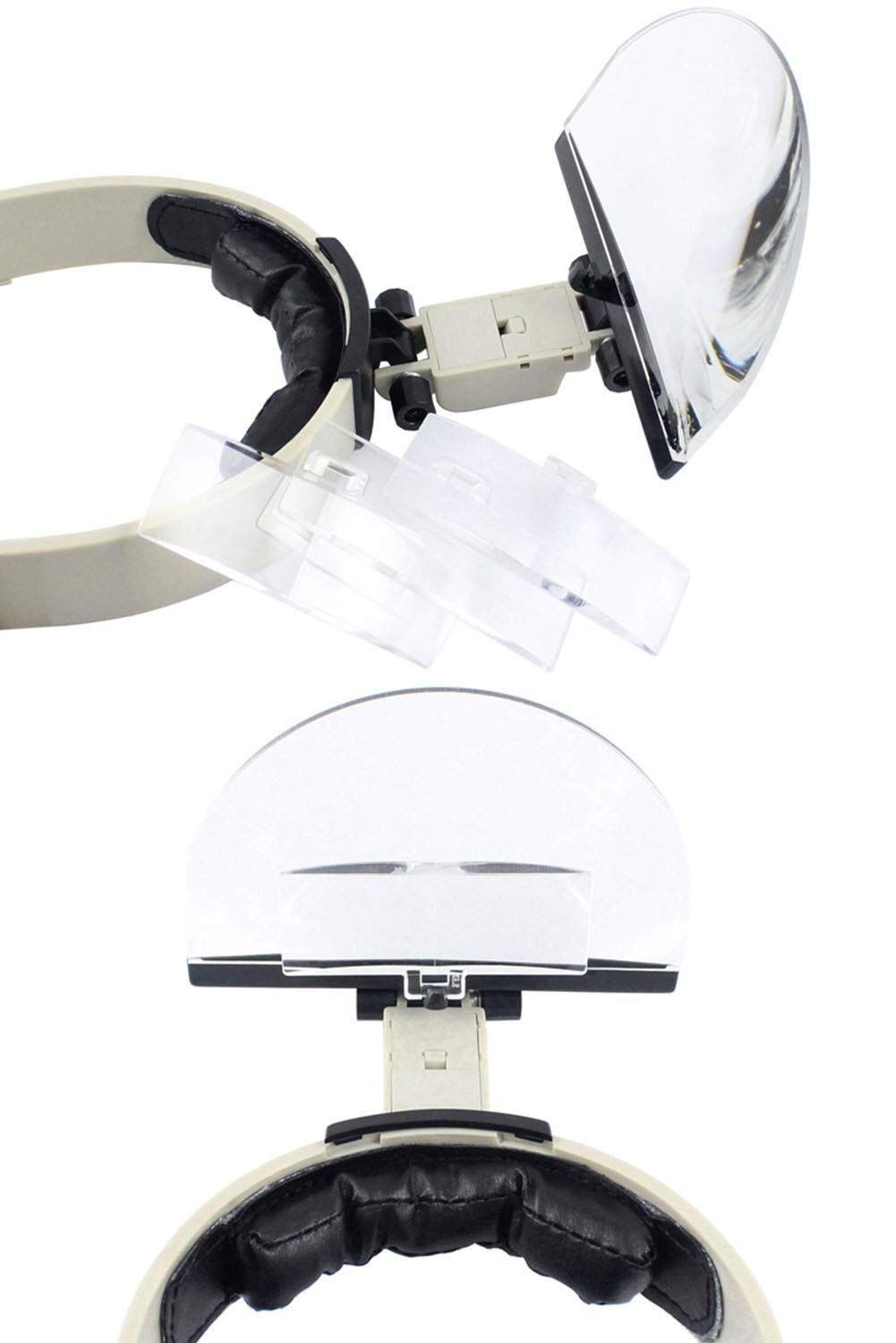 Lupa De Diadema con Luz Led, Lupa De Lectura Manos Libres Montada En La Cabeza, Lupa para Joyeros Y Relojeros.
