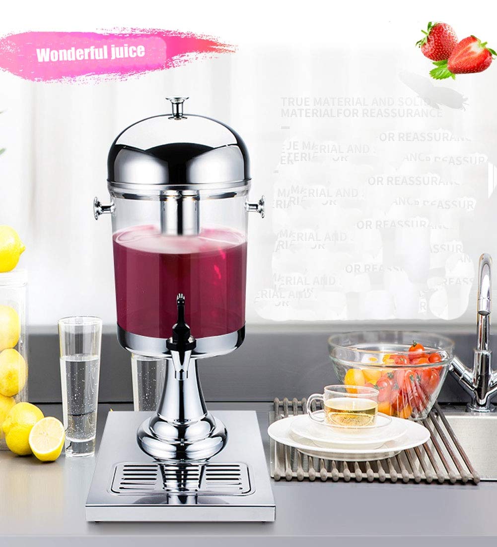 Dispensador de jugos, dispensador de bebidas, recipiente para servir bebidas frías, cócteles, ponche de agua refrigerada, refrescos de acero inoxidable, barra de desayuno buffet