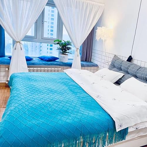 Miniatura 3 de MSense Store Mantas para sofá, manta tejida de punto, suave, cálida, acogedora, ligera, manta decorativa con borlas para sofá, cama, sofá, para