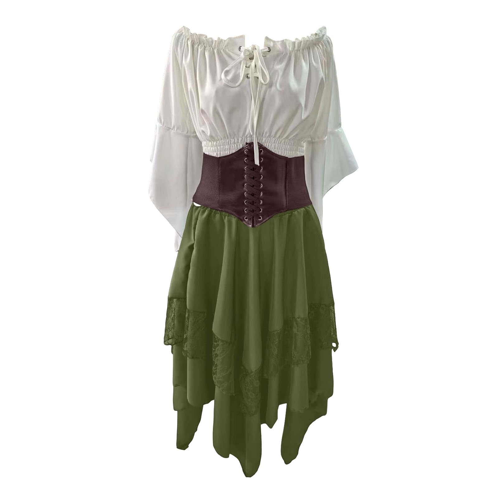 Abito con sottogonna in pizzo e gonna asimmetrica a balze, cosplay da