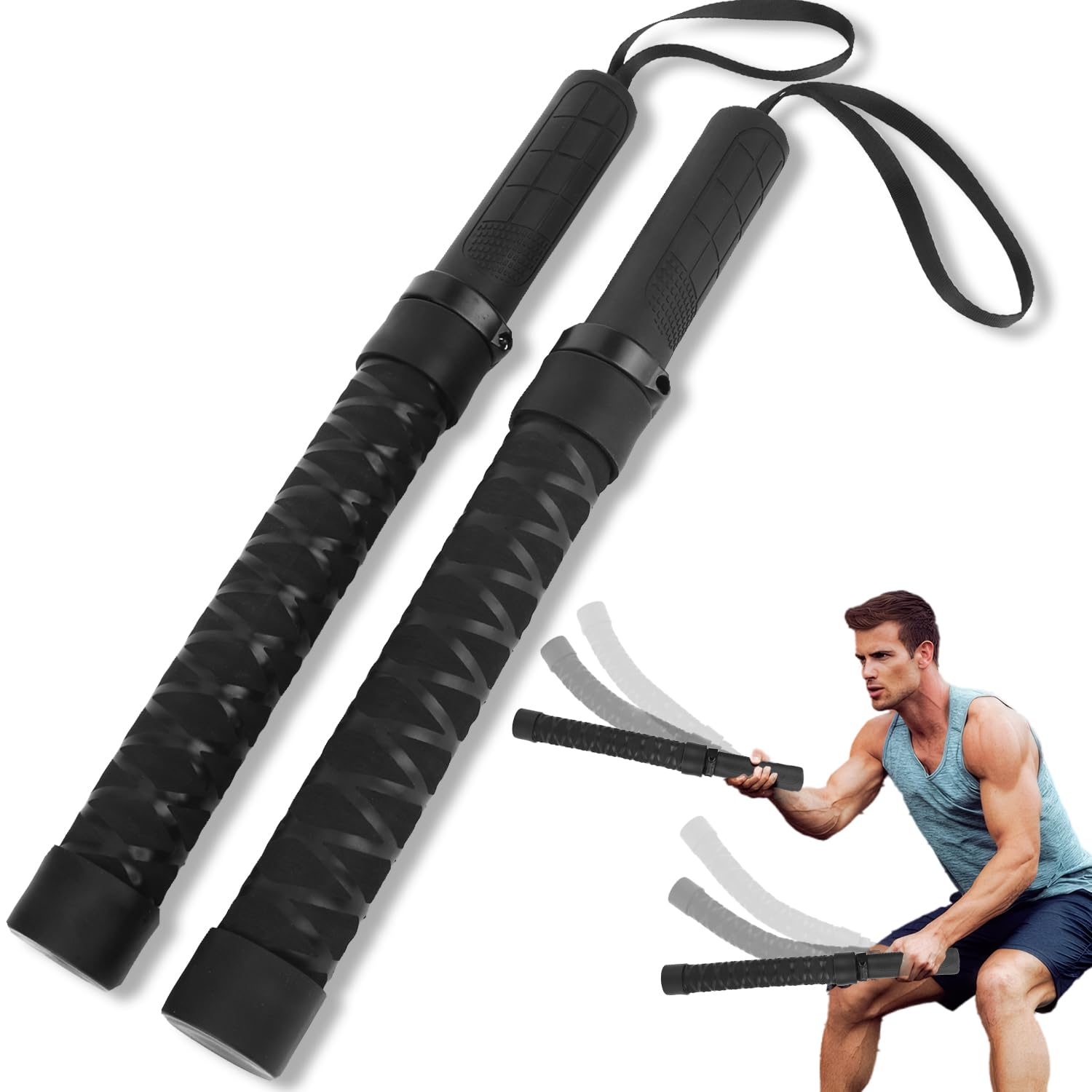 Upgrade Weighted Battle Rope Ohne Seil Für Home Gym, Heavy Duty Air Ropes Für Fortgeschrittenes Fitness Training- und Krafttraining, Tragbares Seillose Kampfseile Für Männer & Frauen