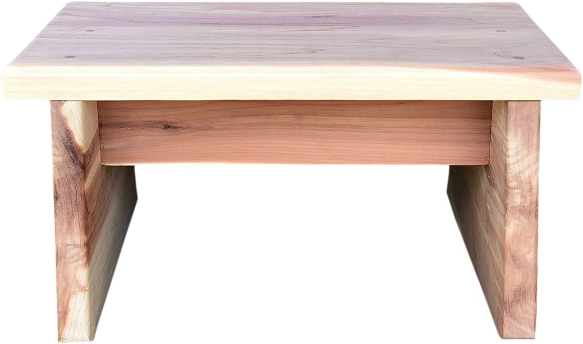 Cedar One Step Stool (Straight Leg Style)